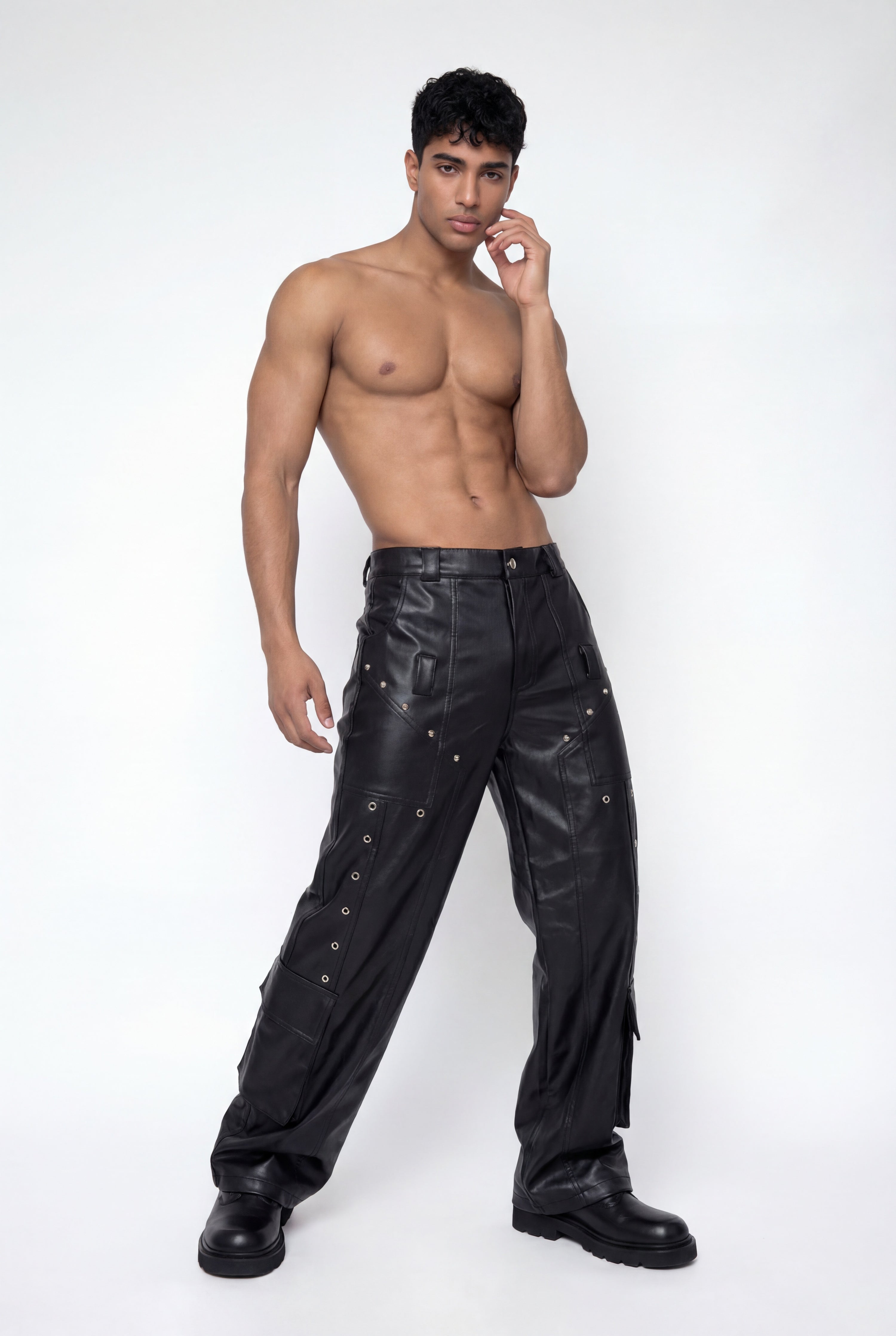 Fluid Routine Faux Leather Straight Pants