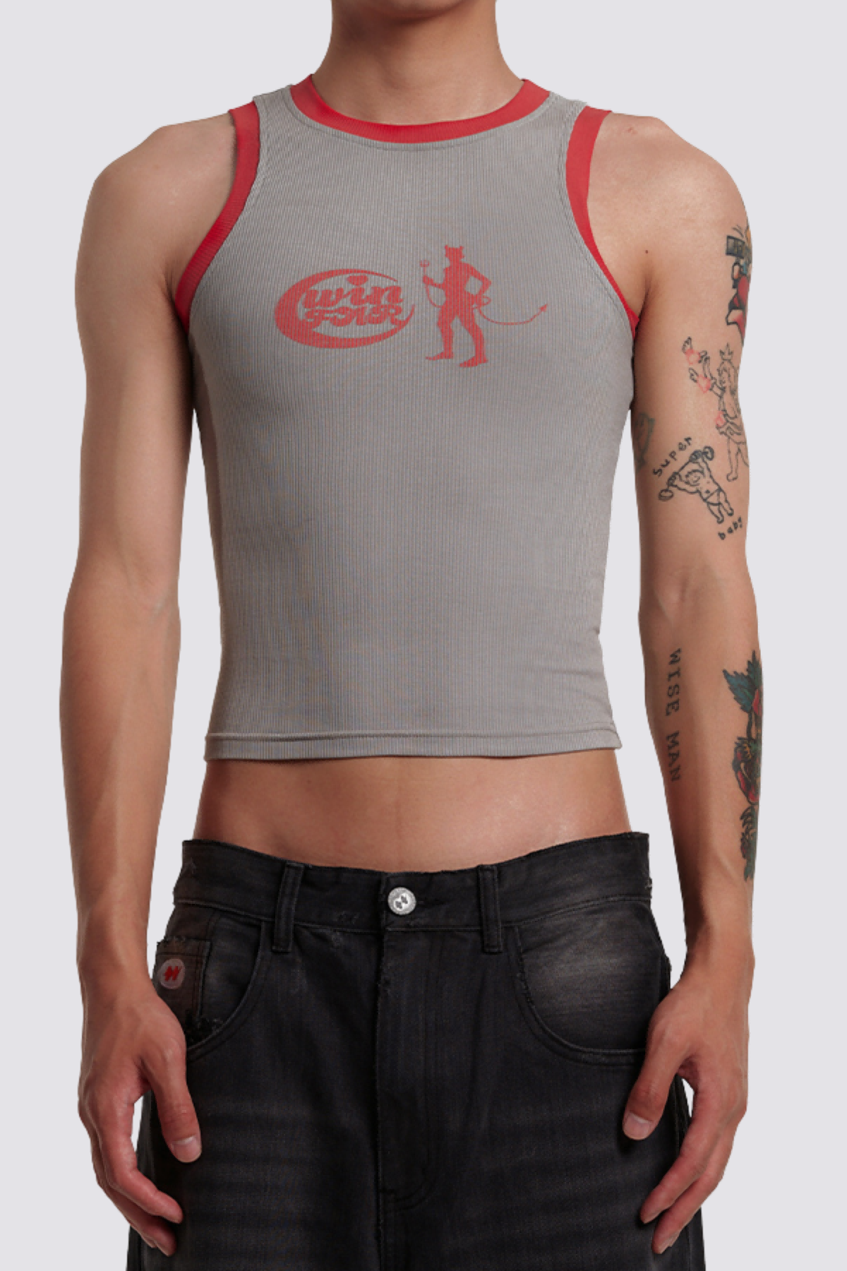 Fluid Shape Print Sleeveless Top