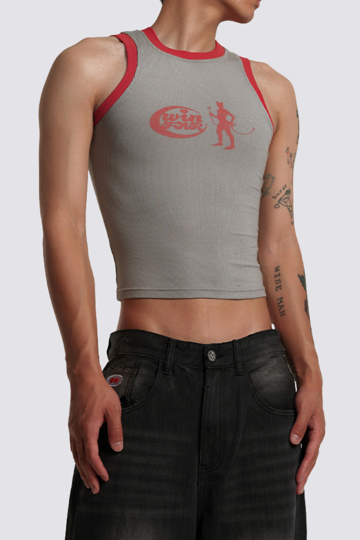 Fluid Shape Print Sleeveless Top