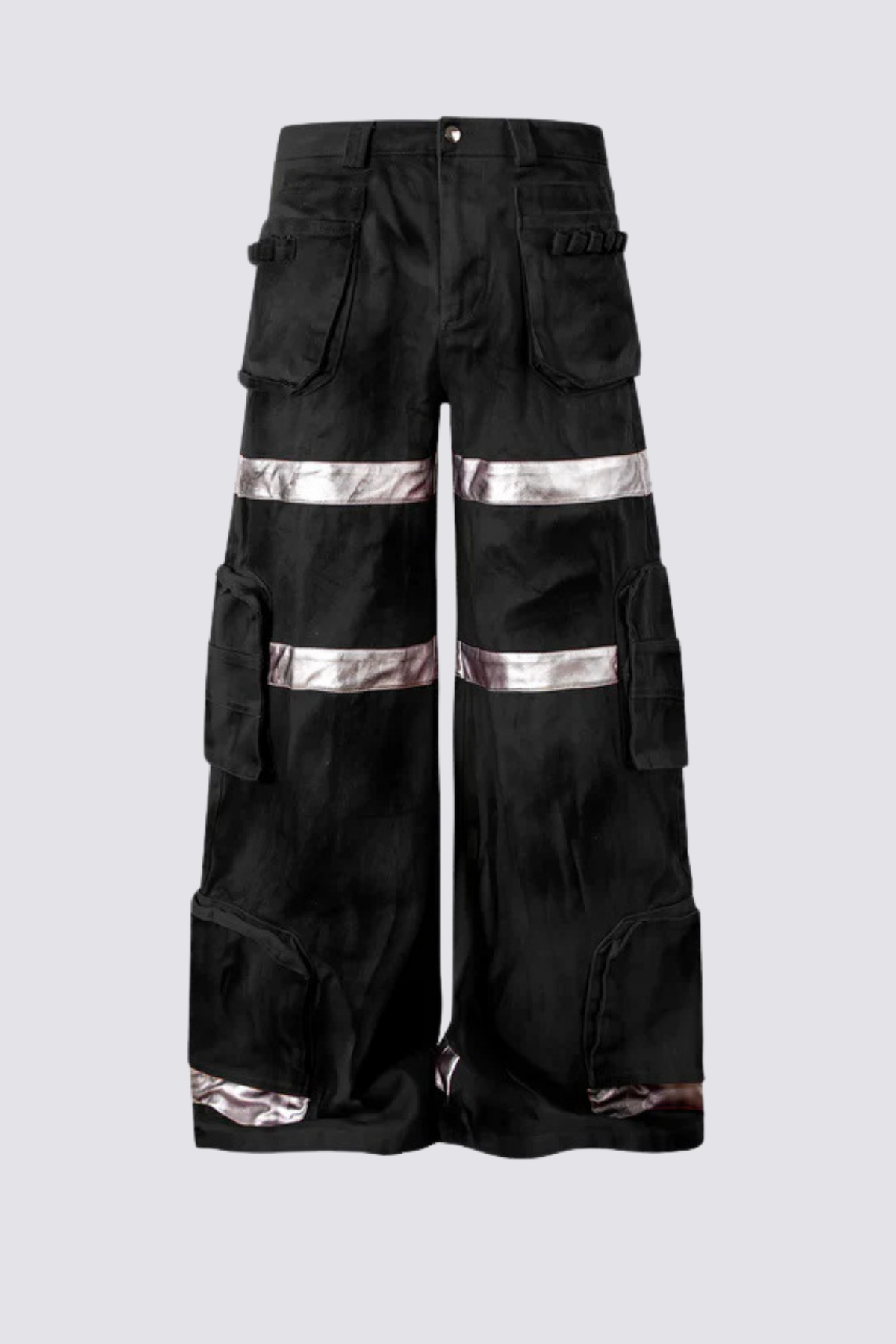Fluid Twill Stripe Straight Jeans