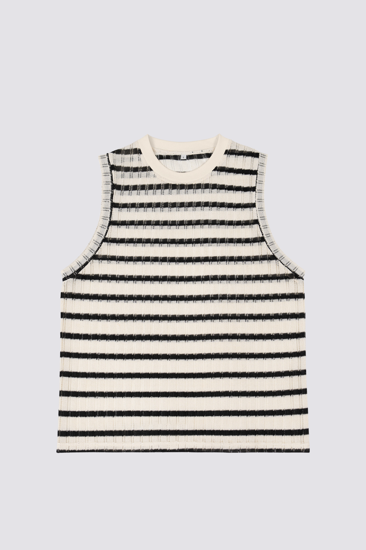 Fluid Grid Striped Sleeveless Top