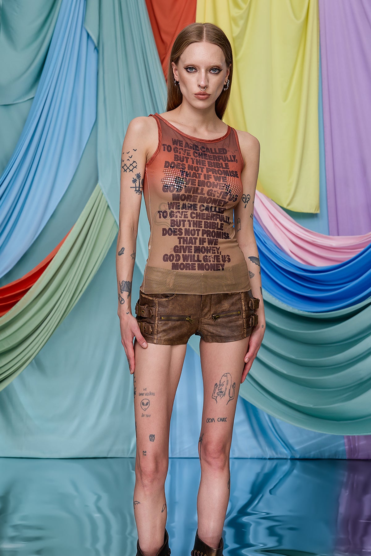 Flux Screen Mesh Print Tank Top