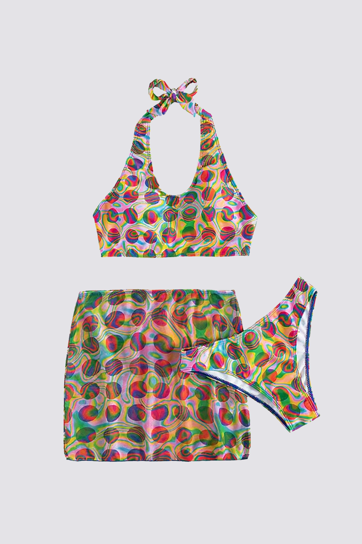 Free Blaze Halter Neck Bikini Three Piece Set