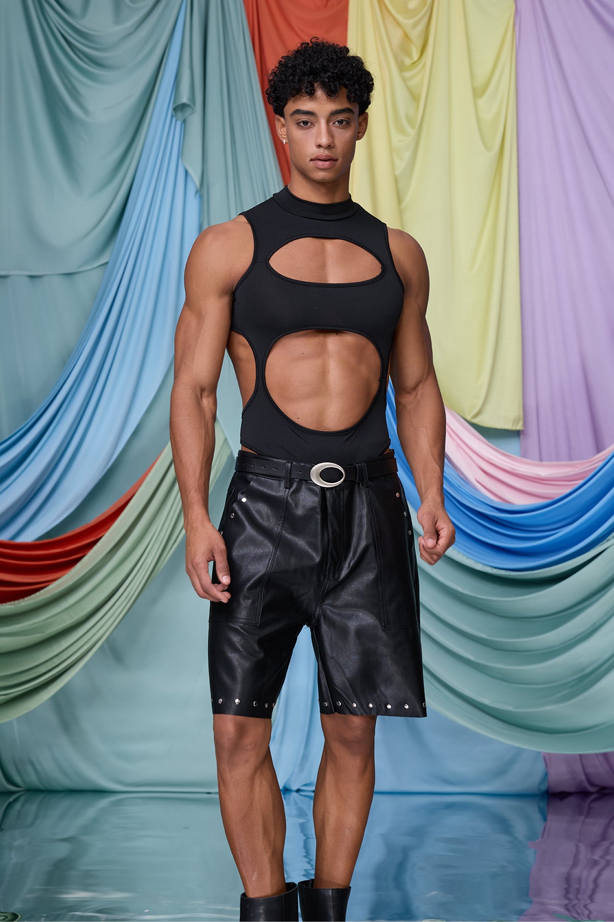 Full Coverage Sleeveless Cutout Bodysuit