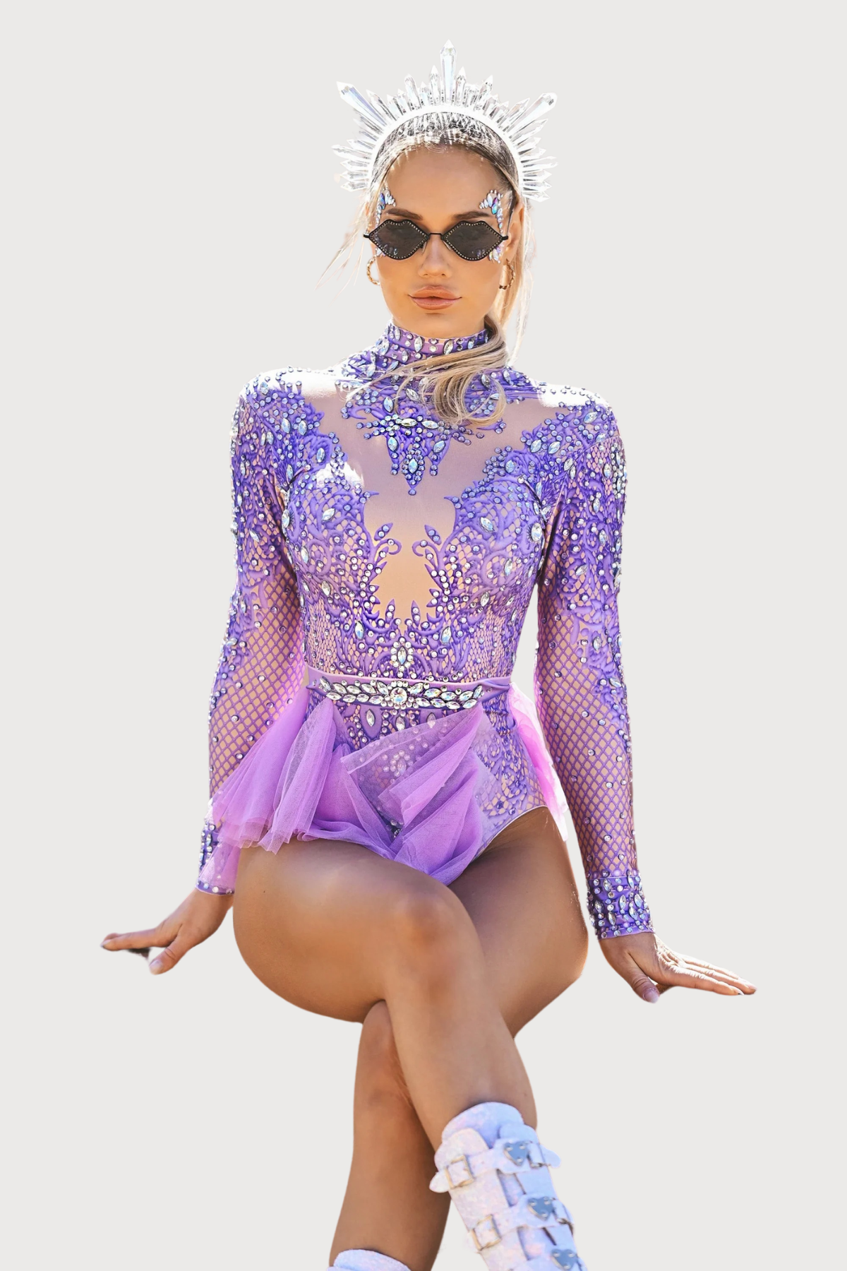 Gem Light Long Sleeve Rhinestone Bodysuit