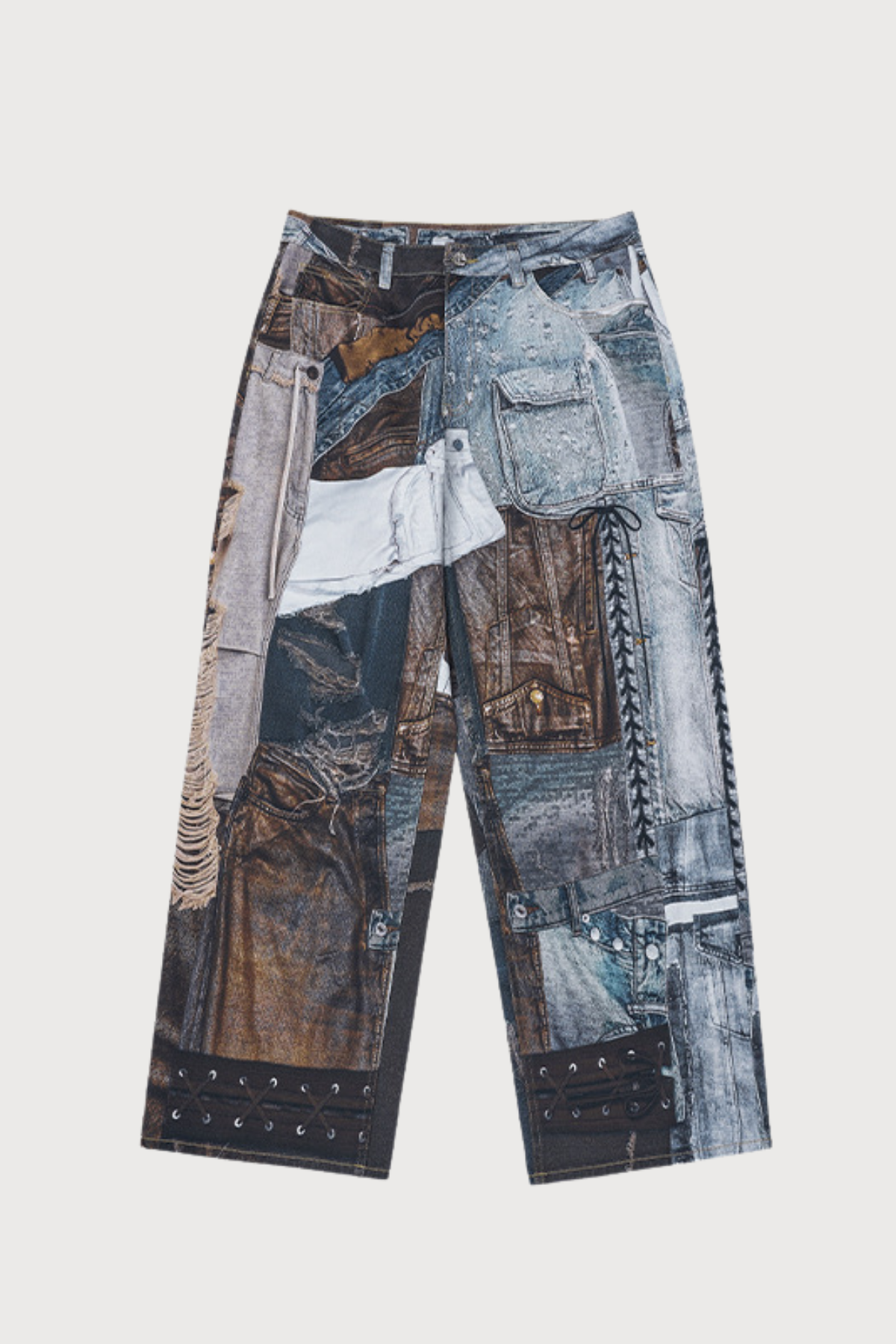 Ghost Fringe Print Straight Jeans