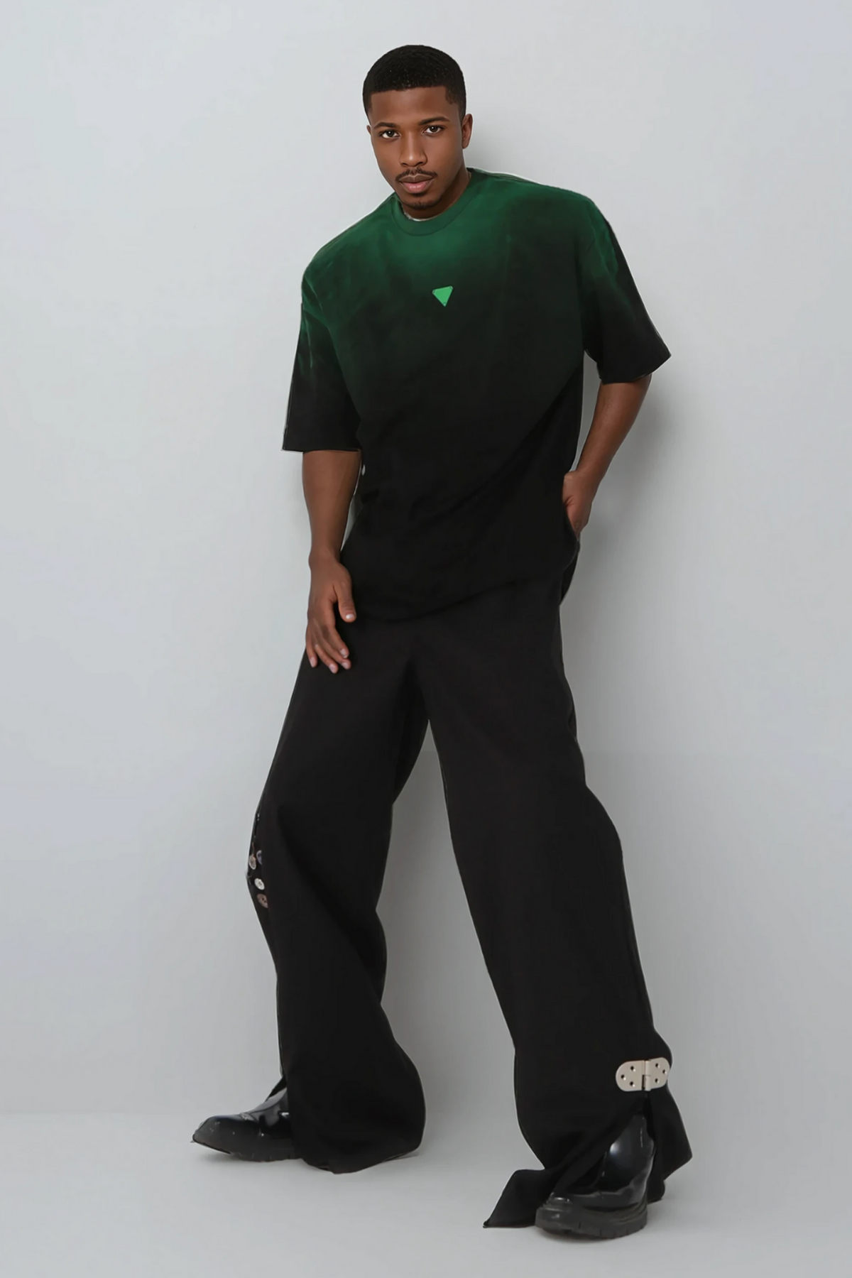 Ghost Letter Short Sleeve Top Ombre