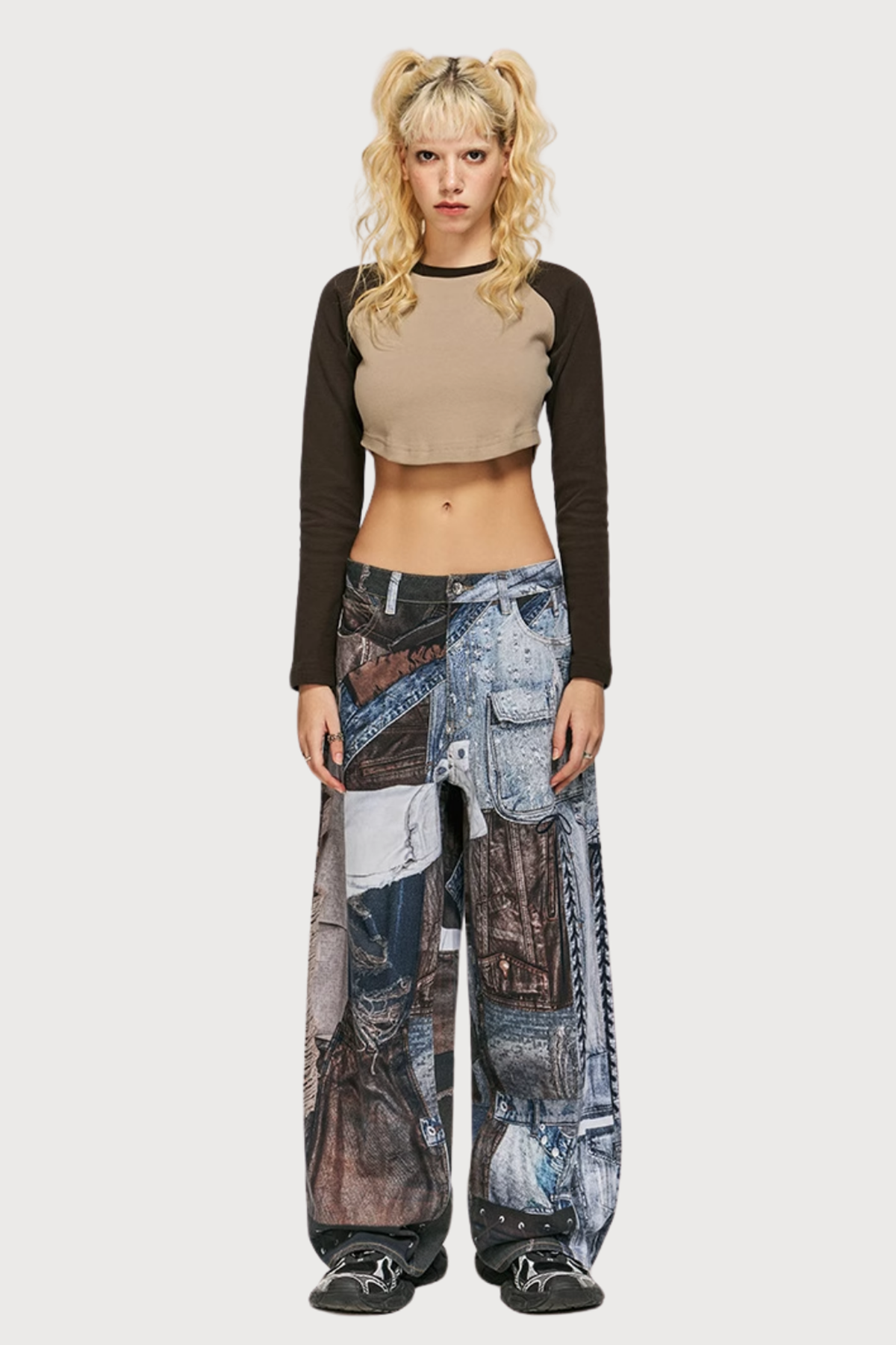 Ghost Fringe Print Straight Jeans