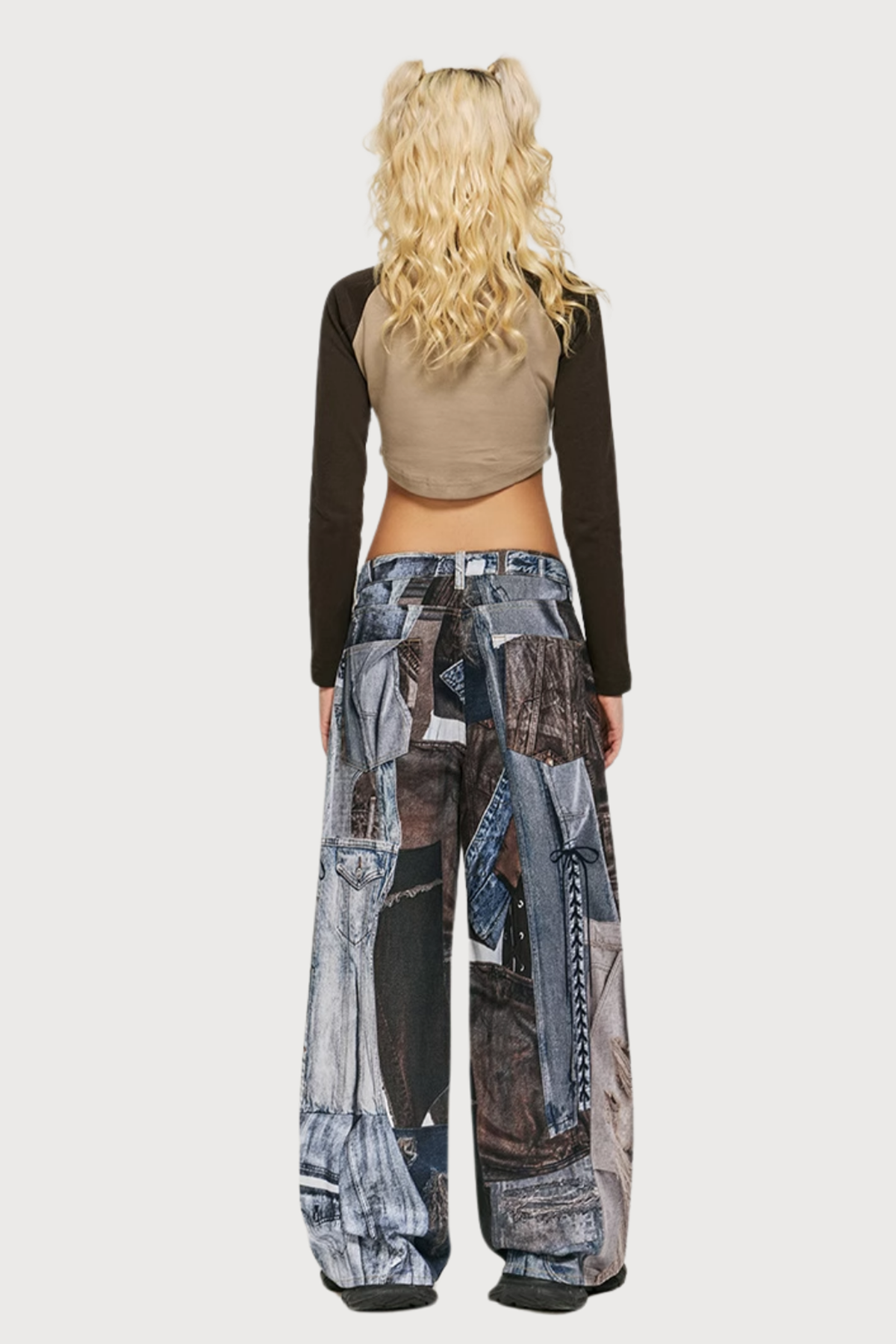 Ghost Fringe Print Straight Jeans