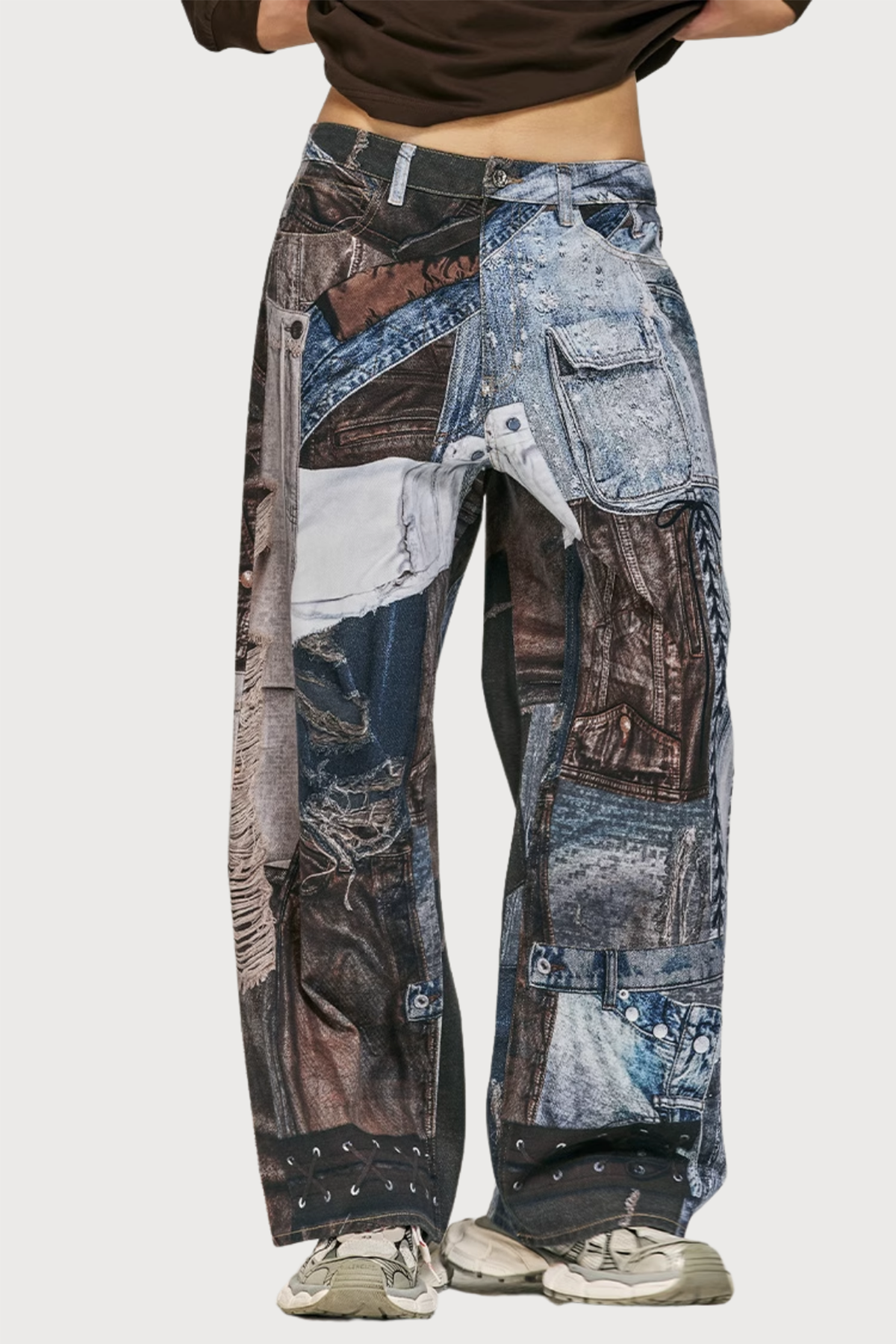 Ghost Fringe Print Straight Jeans