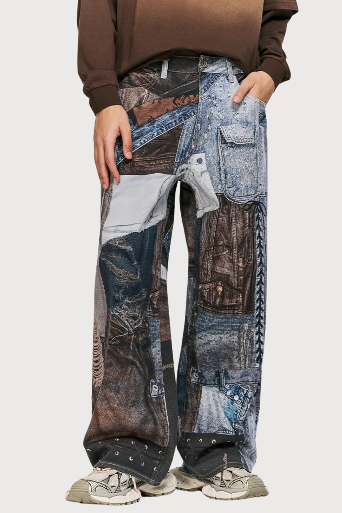Ghost Fringe Print Straight Jeans
