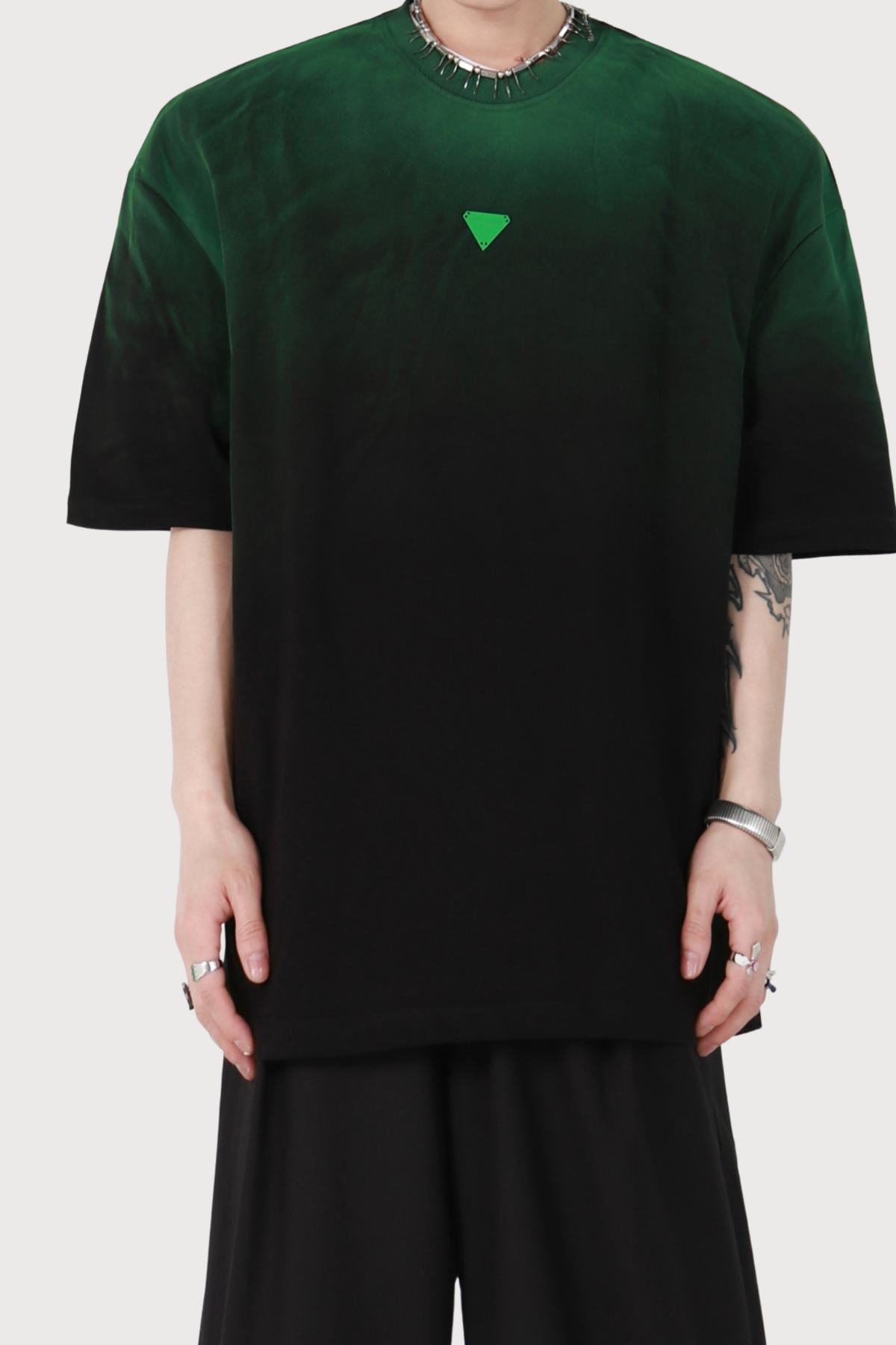 Ghost Letter Short Sleeve Top Ombre