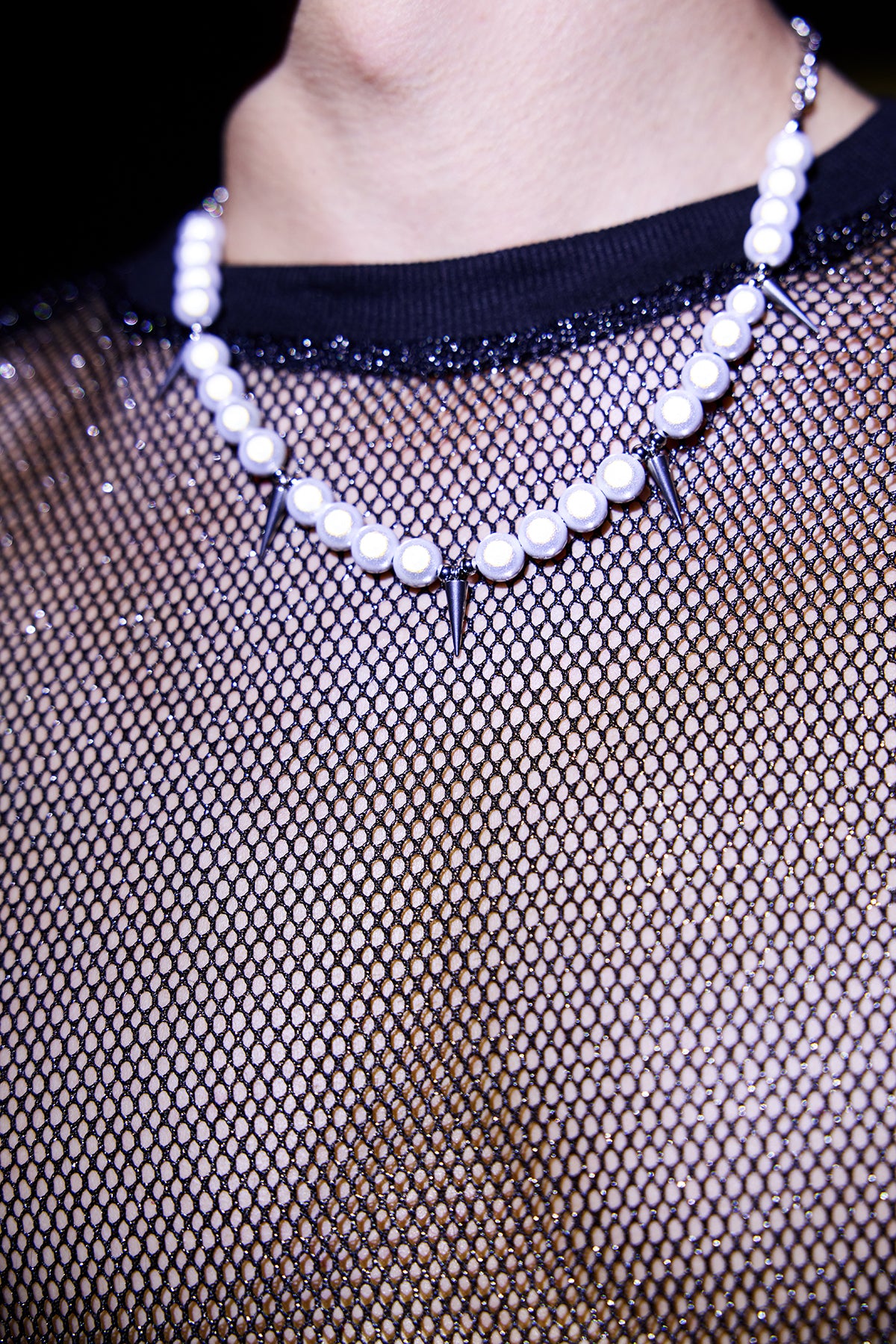 Gleam Fusion Pearl Rivetl Cross Necklace