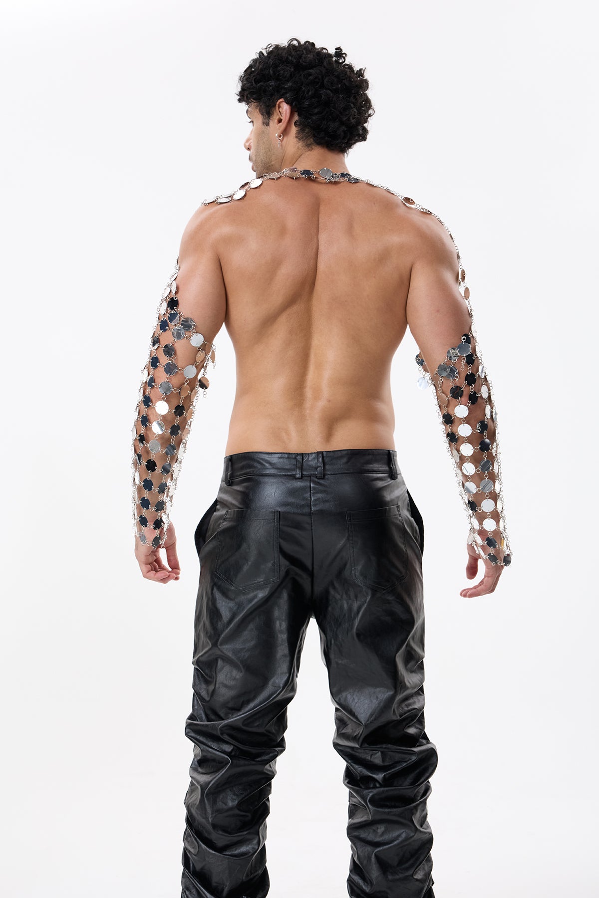 Gleaming Fire Long Sleeve Sequin Crop Top