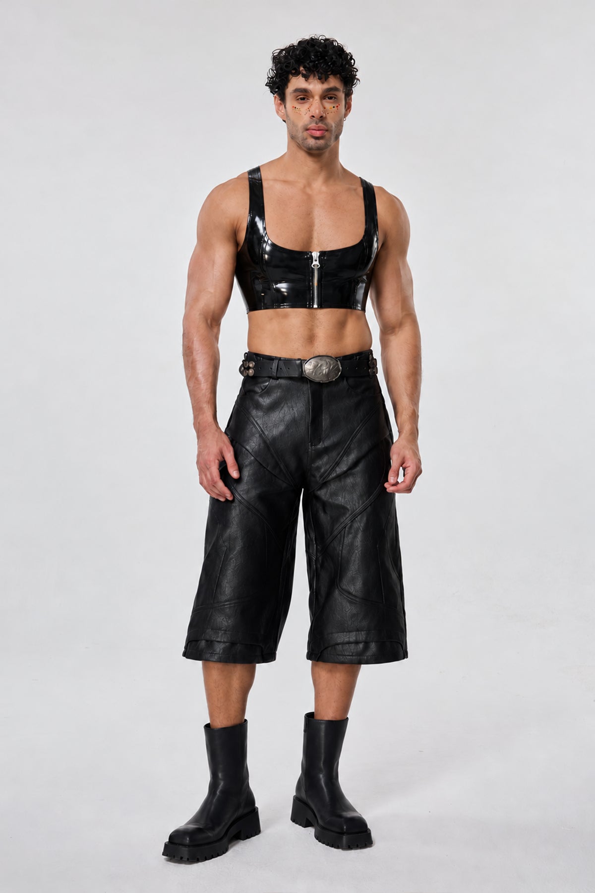 Glitch Pelt Zipper Tank Top