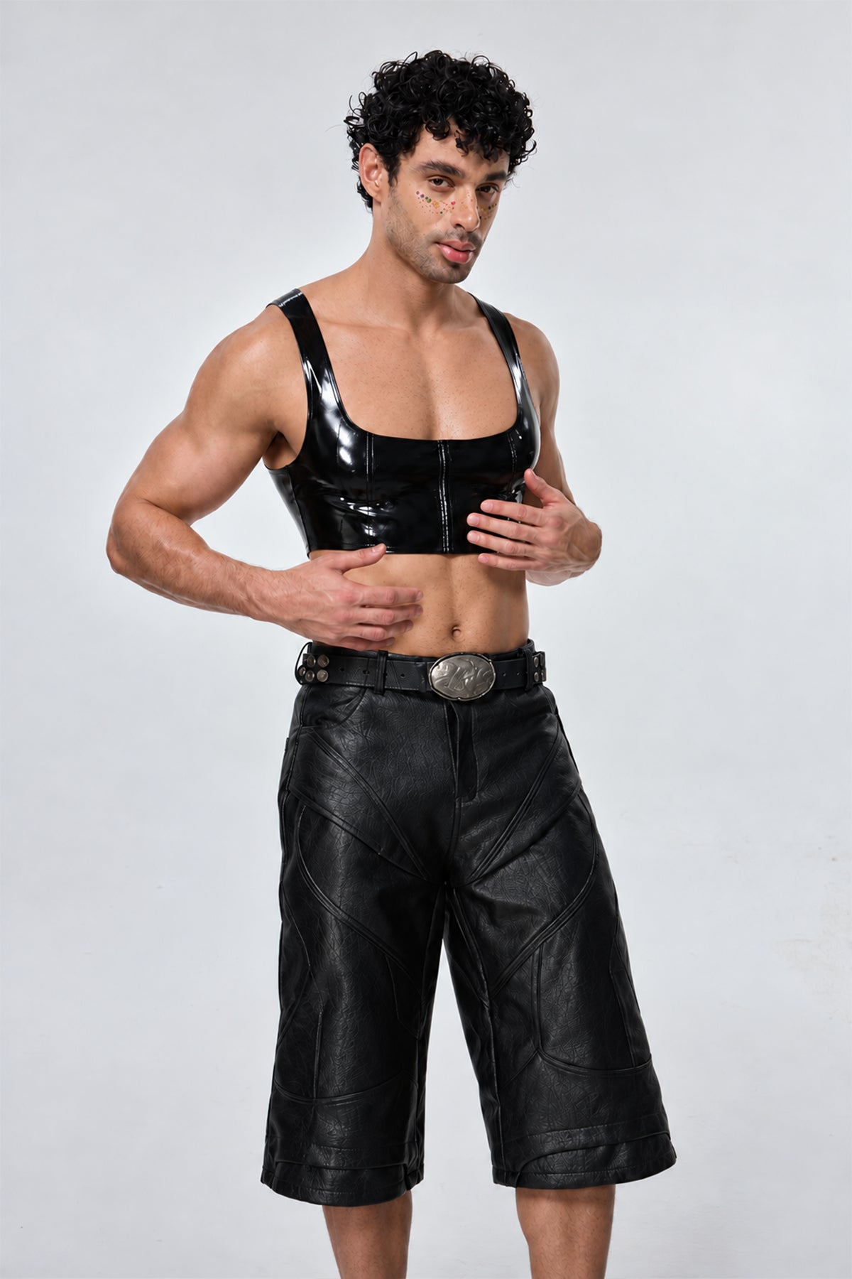 Glitch Pelt Zipper Tank Top
