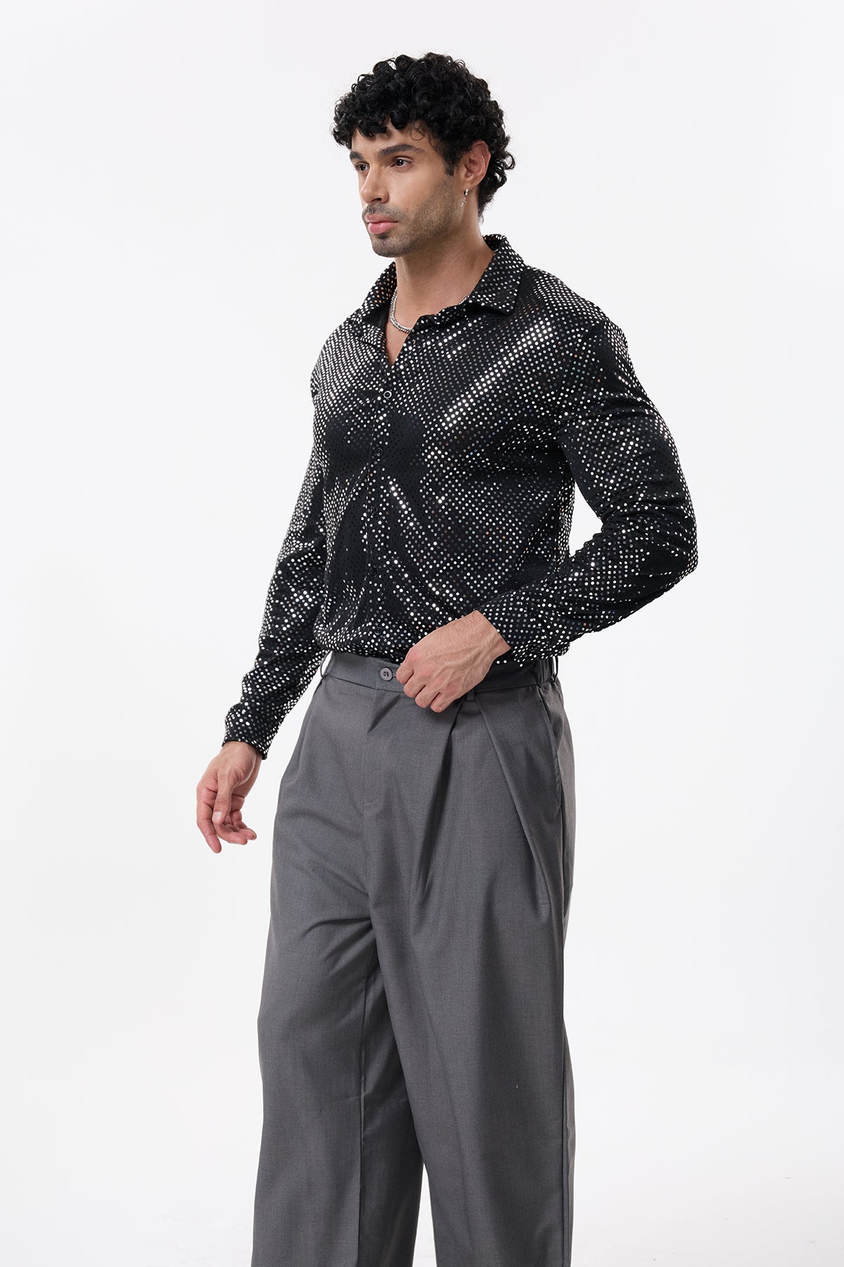 Glitter Star Long Sleeve Sequin Shirt