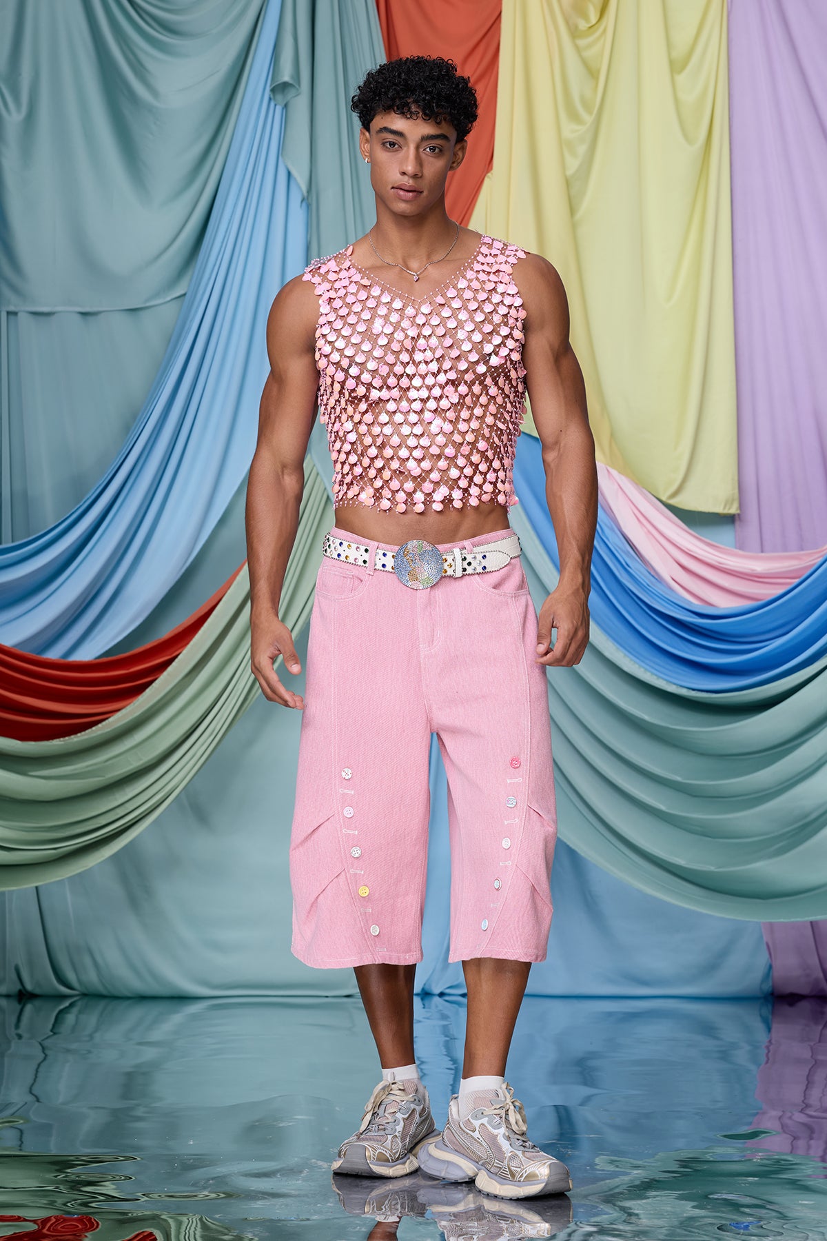 Gloom Crystal Shell Embellished Tank Top