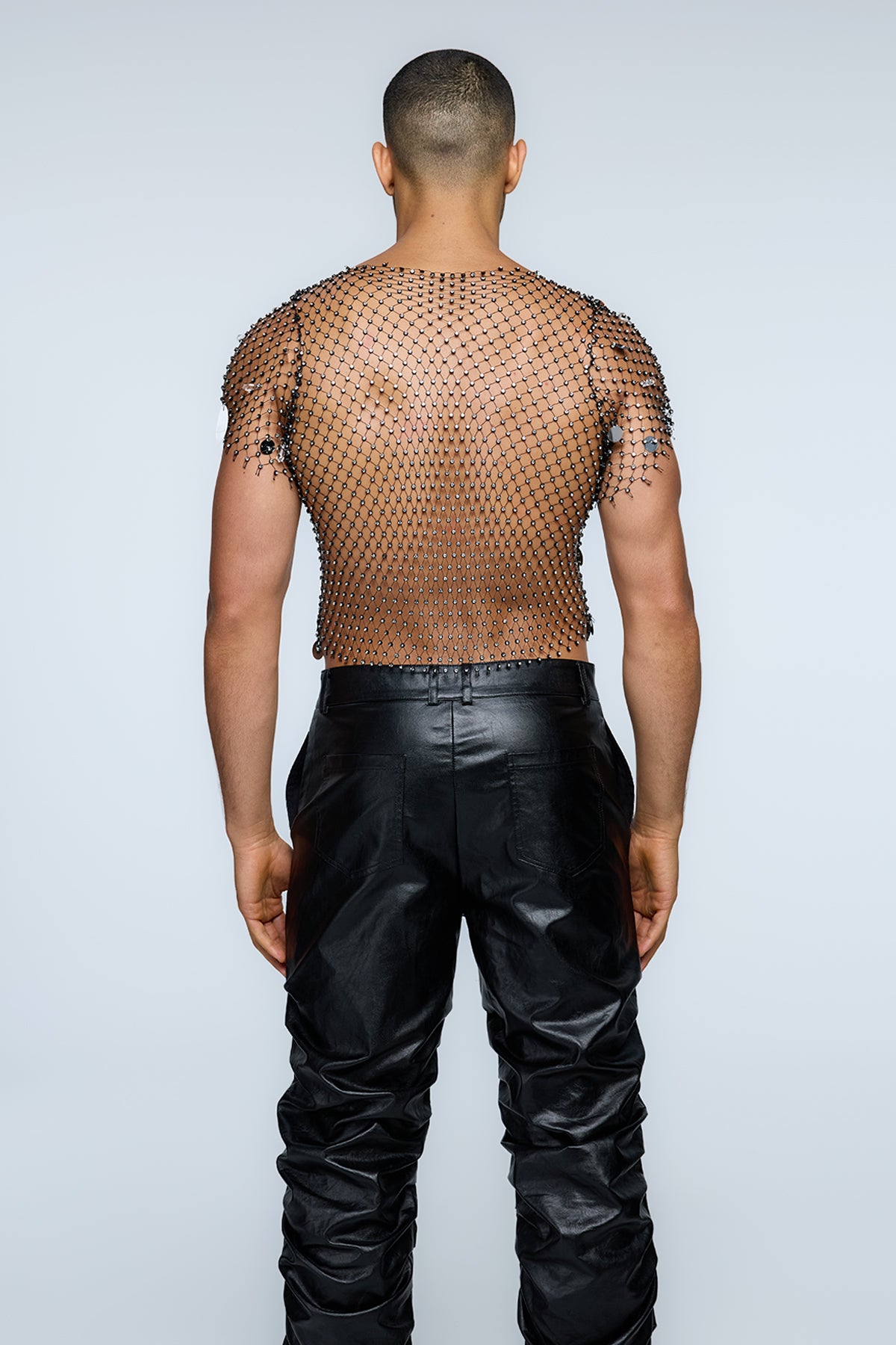 Gloss Alloy Sequin Rhinestone Chainmail Top