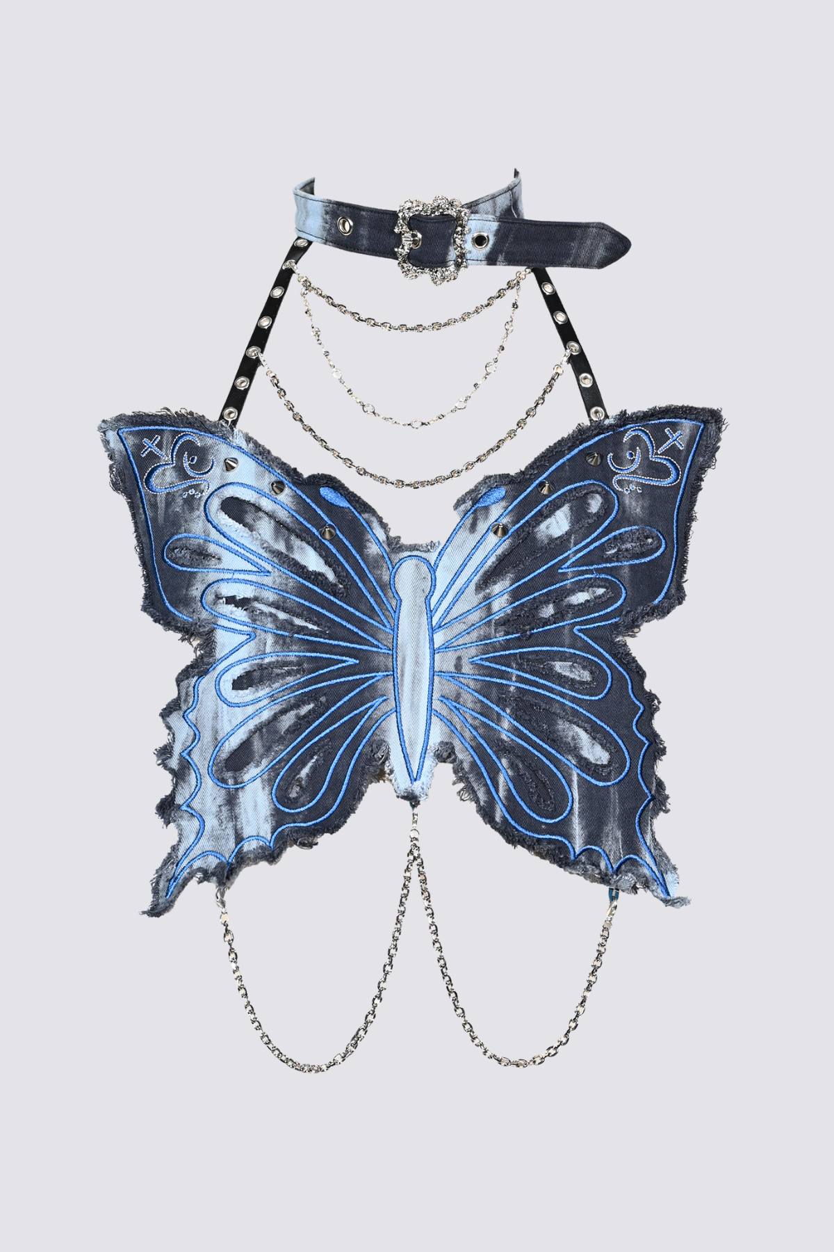 Gloss Candy Butterfly Rivet Chain Corset