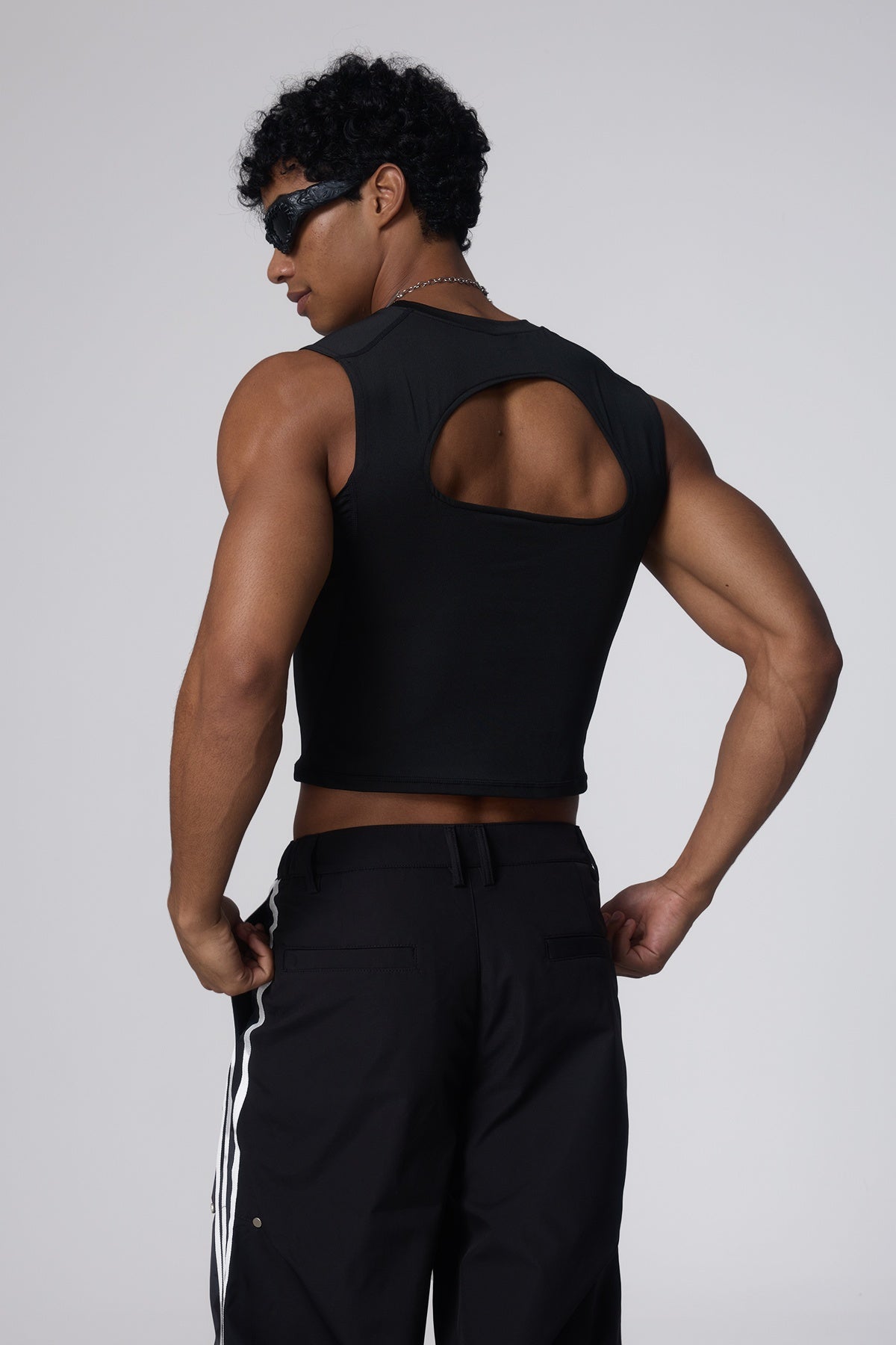 Glow Cut Heart Cutout Crop Top