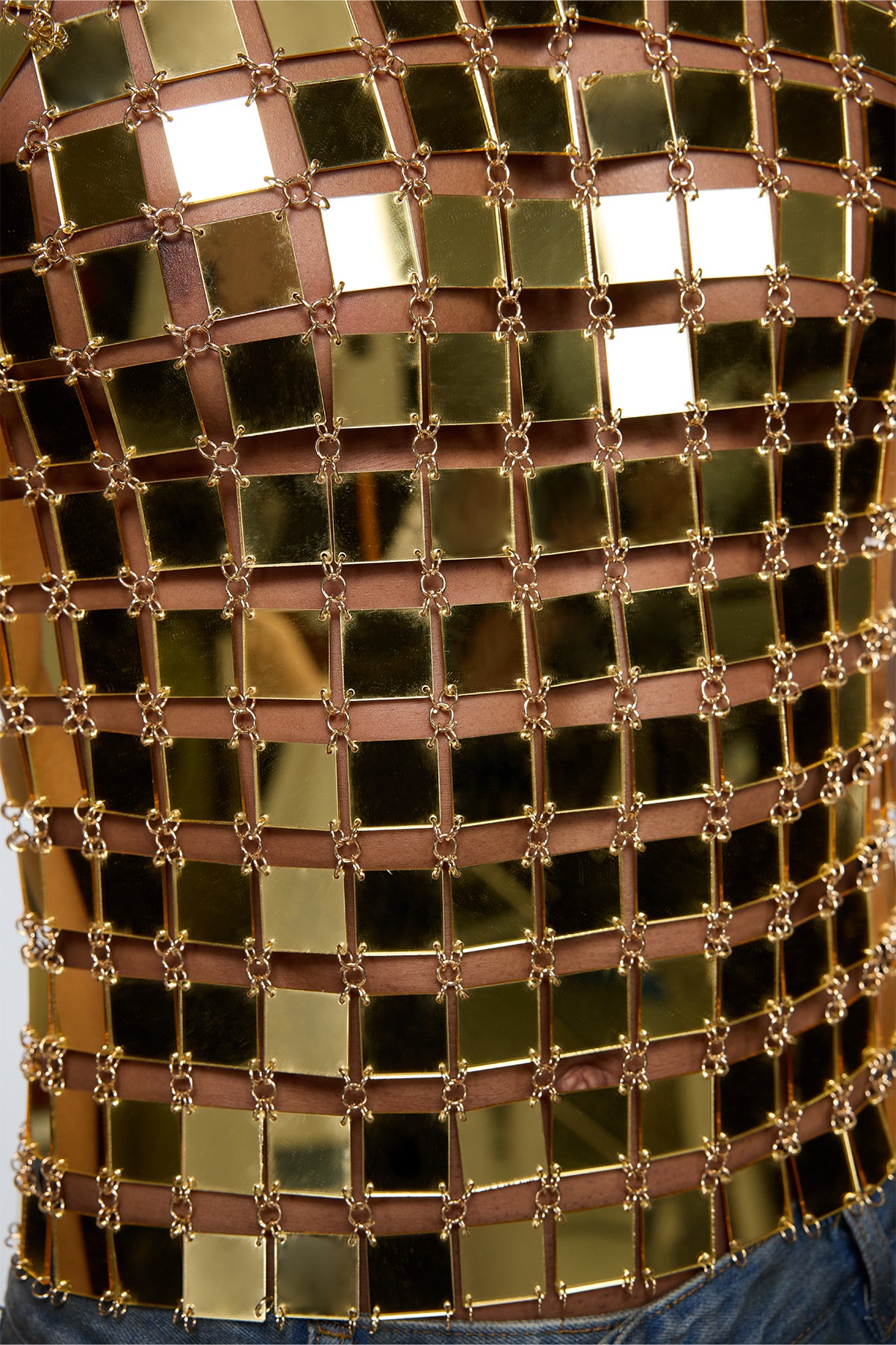 Glow Surge Sleeveless Acrylic Top Gold
