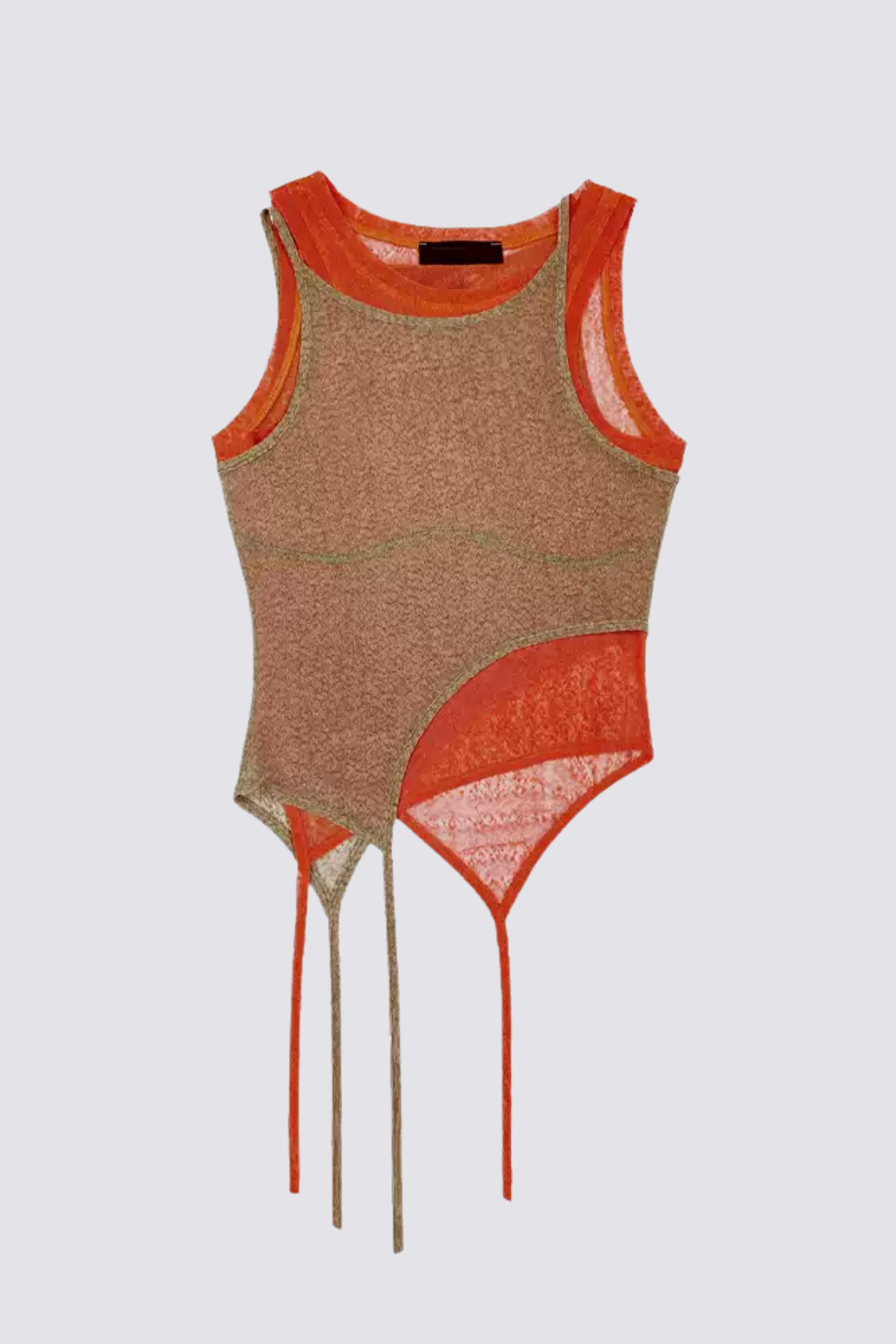 Glow Pulse Mesh Asymmetric Tank Top