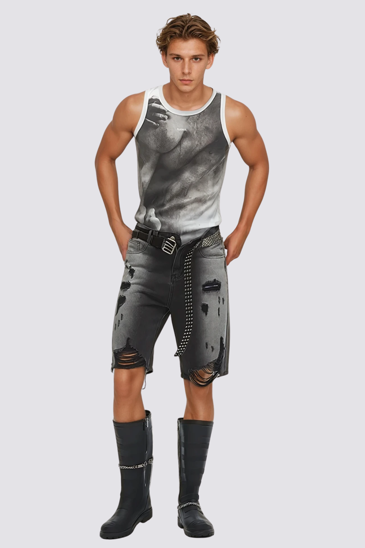 Grace Tone Y2K Print Sleeveless Top