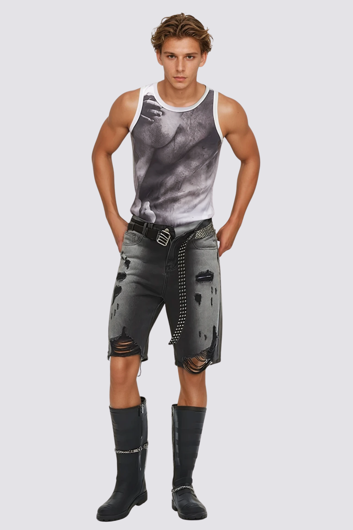 Grace Tone Y2K Print Sleeveless Top