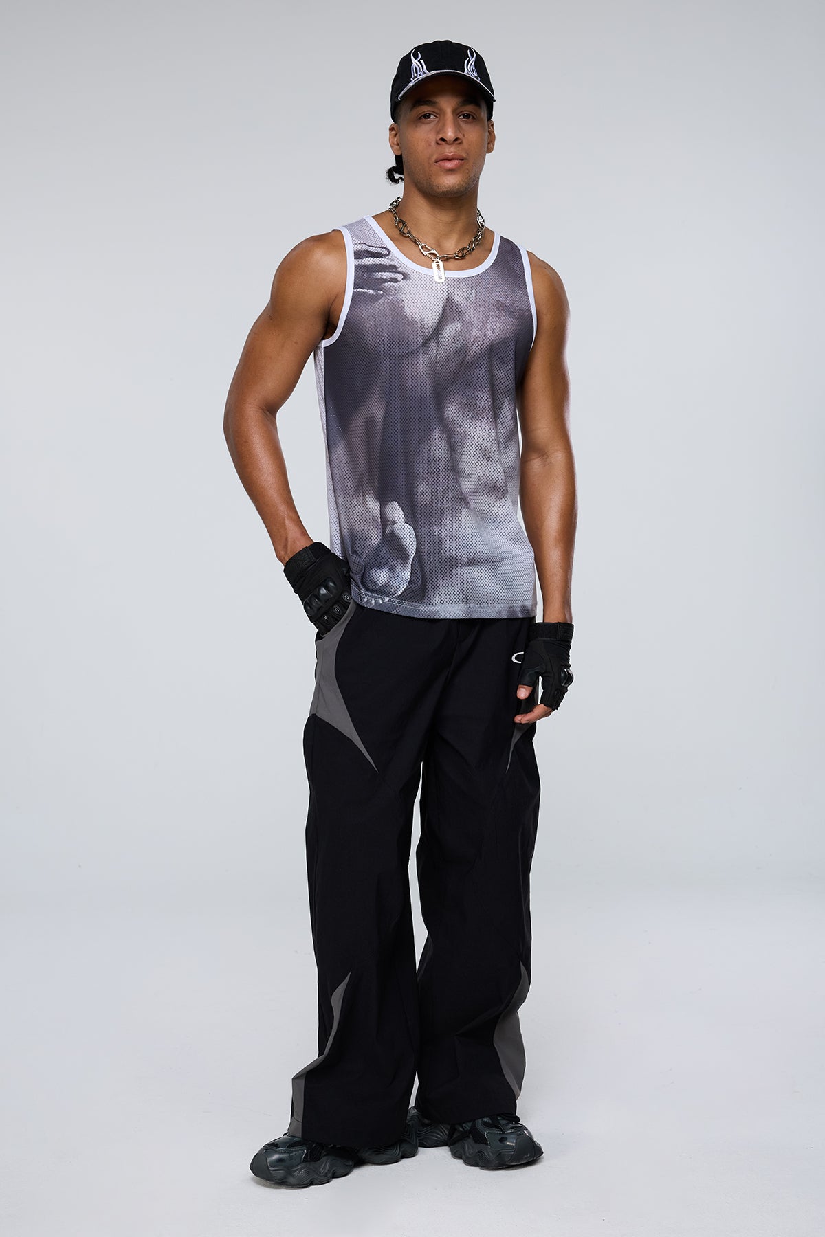 Grace Tone Y2K Print Mouwloos Topje