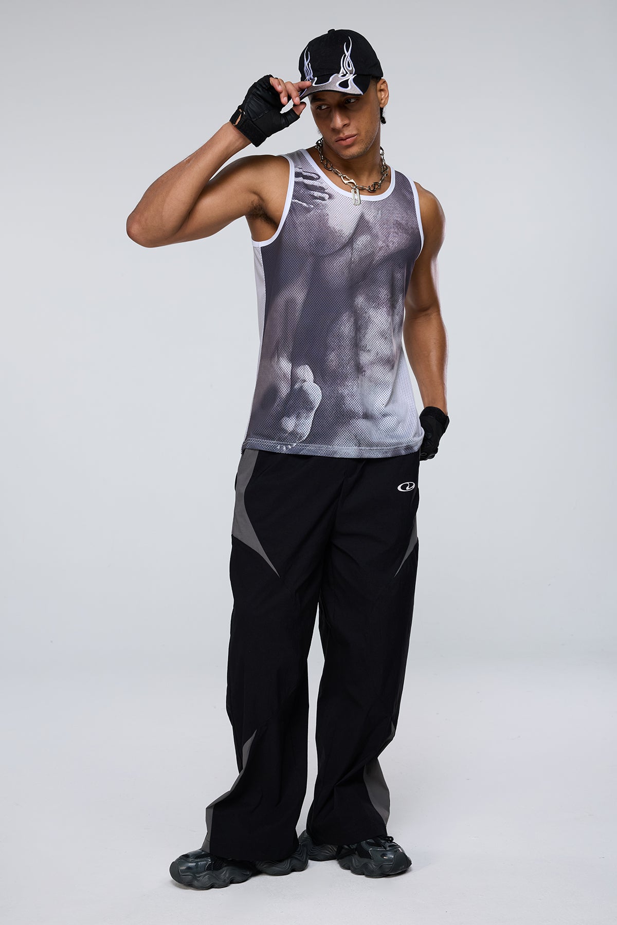 Grace Tone Y2K Print Mouwloos Topje