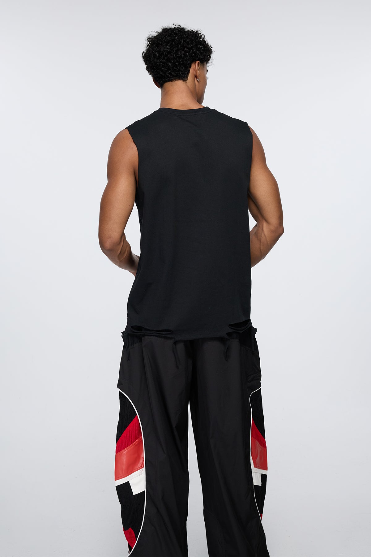 Graphic Code Print Sleeveless Top