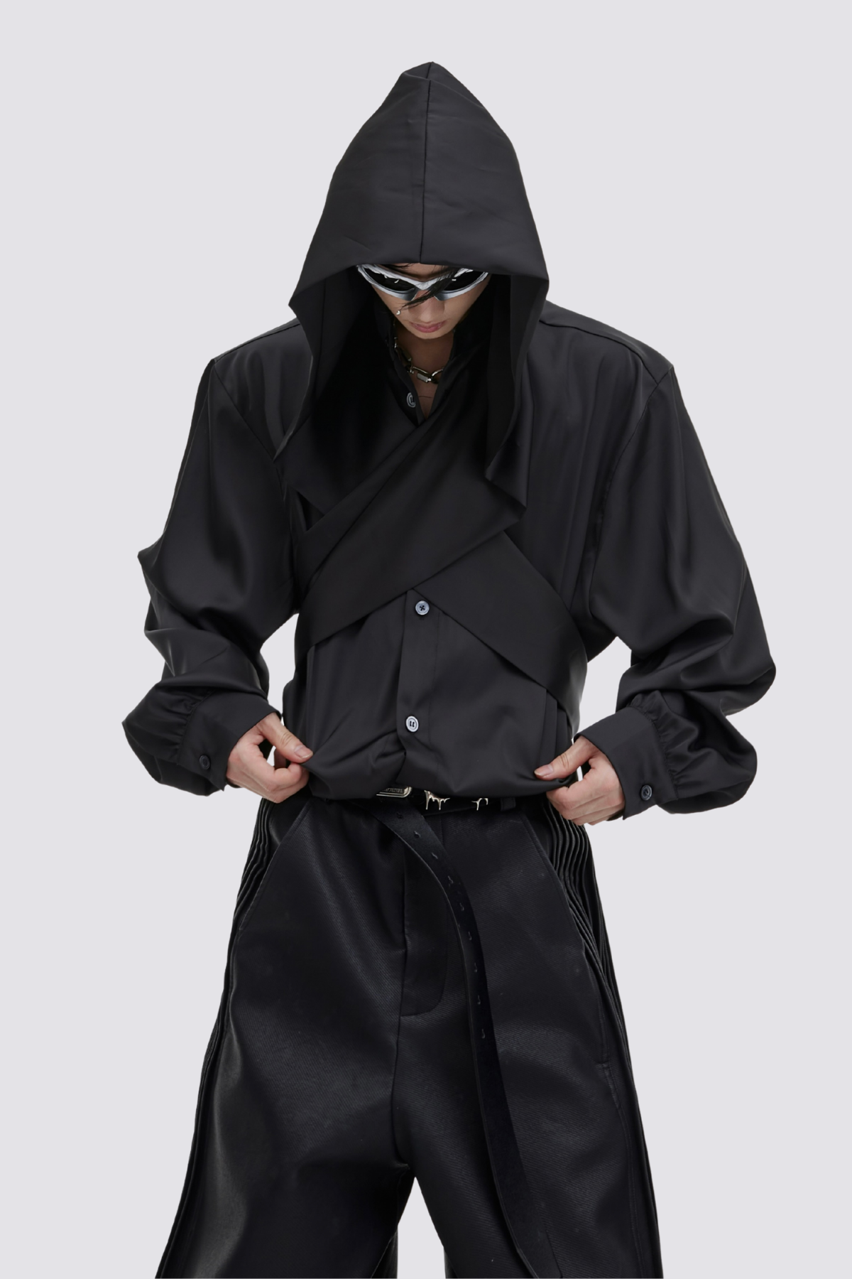 Gravity Shell Hooded Ice Silk Shirts Black