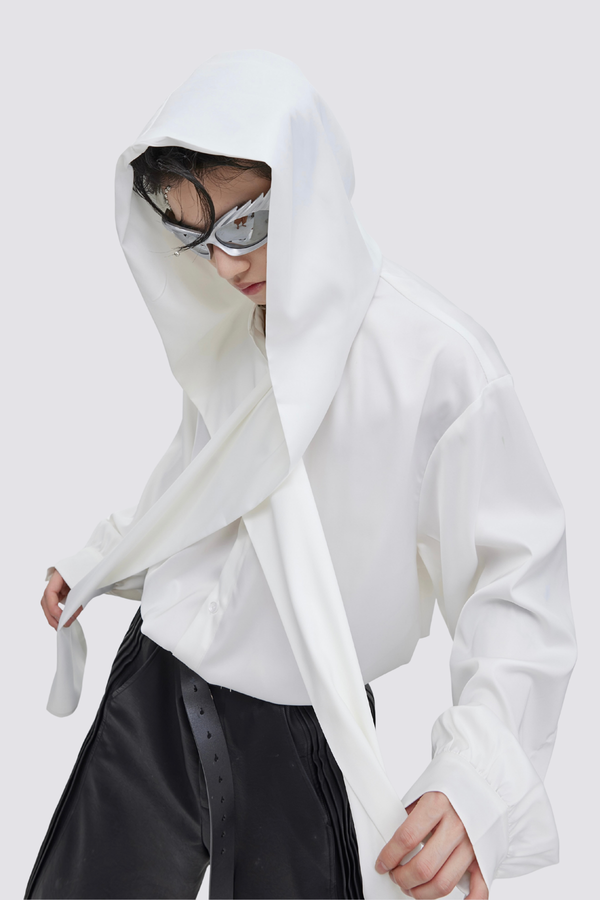 Gravity Shell Hooded Ice Silk Shirts White