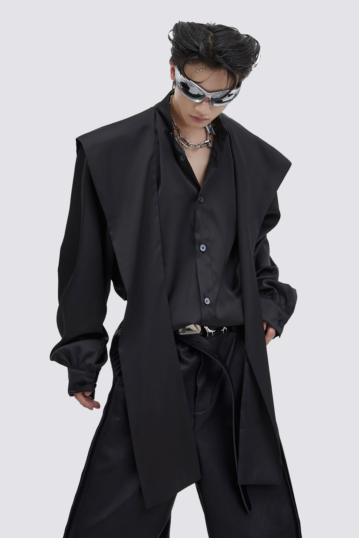 Gravity Shell Hooded Ice Silk Shirts Black