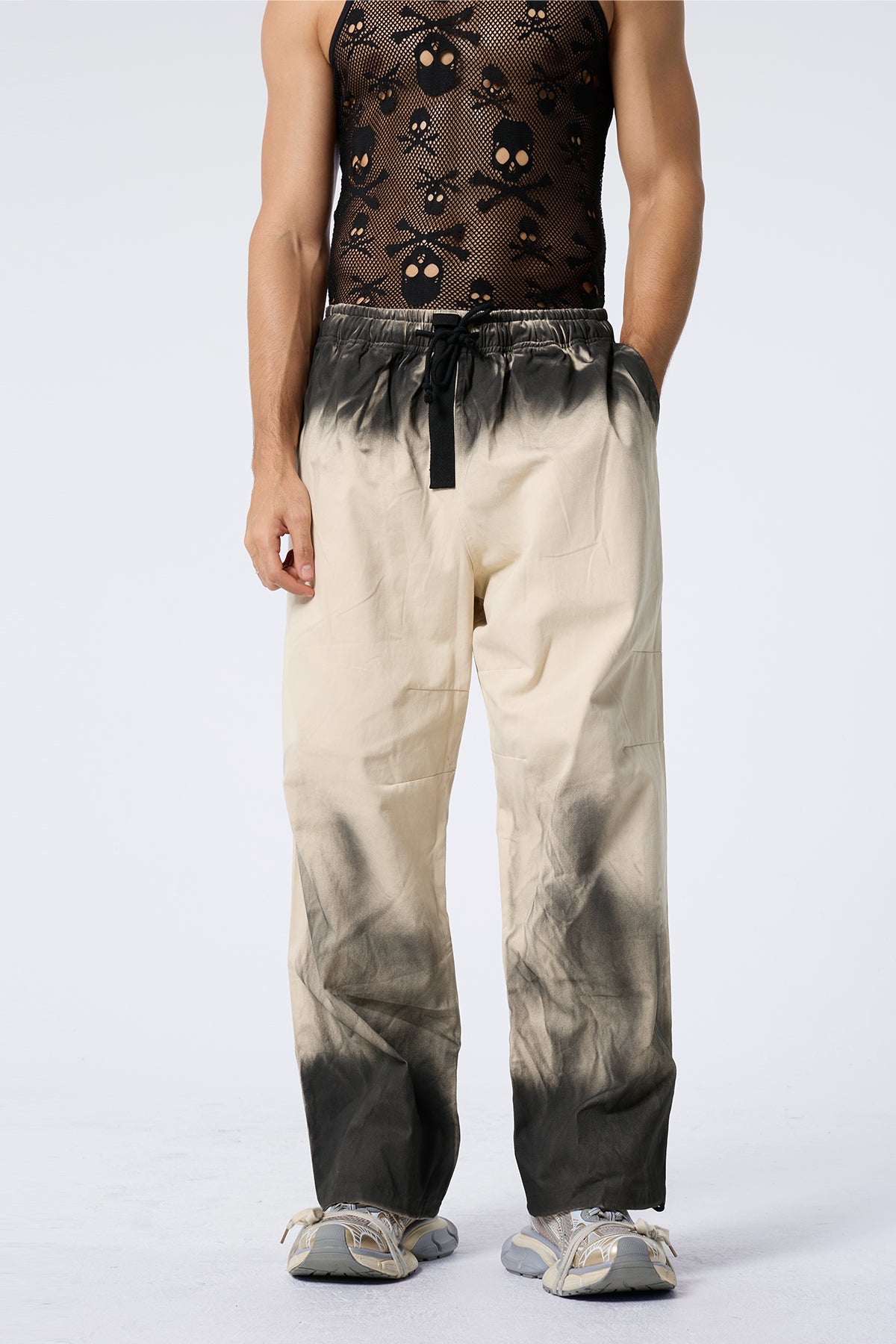 Grey Dash Straight Pants