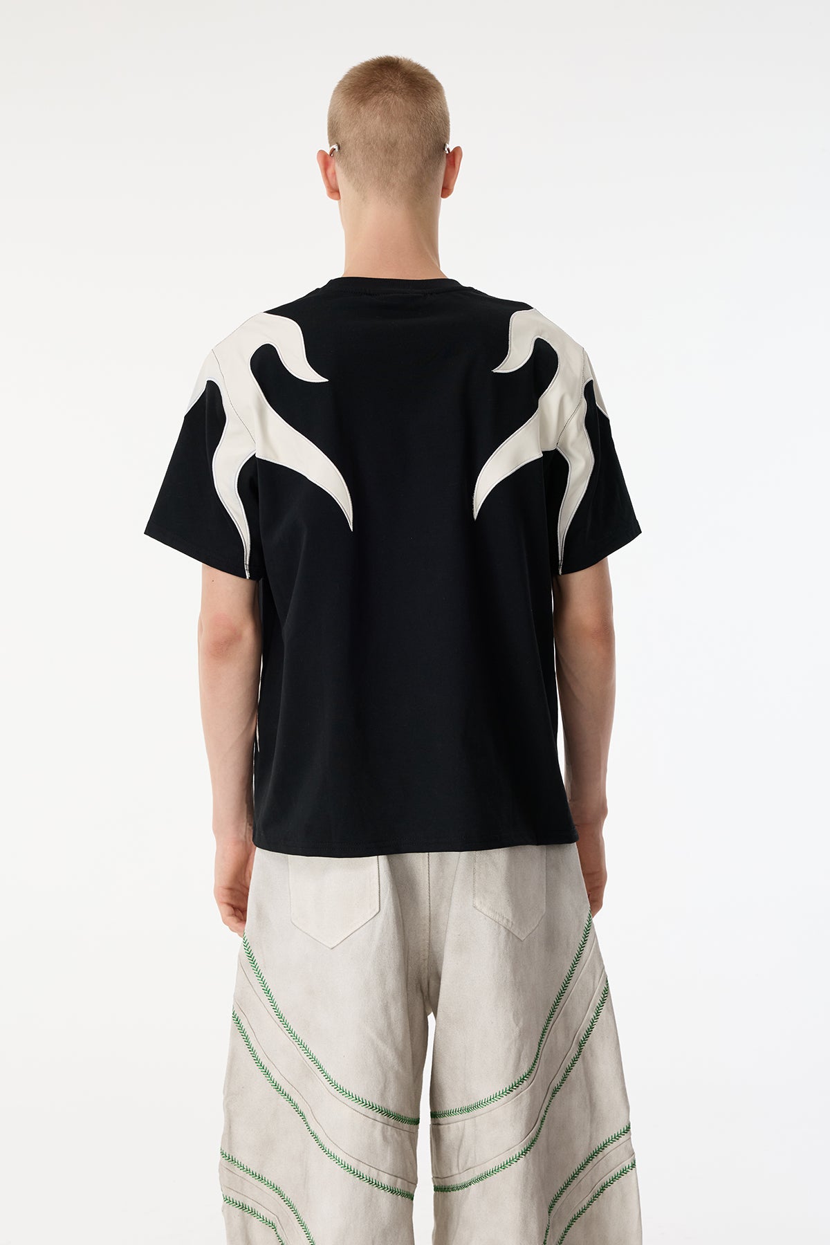 Grey Memory Embroidered Flame Top