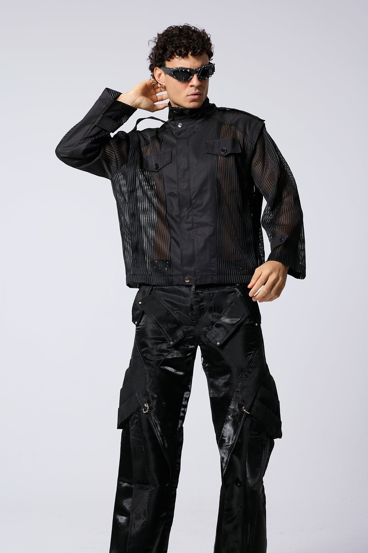 Grid Calm Splicing Jacket