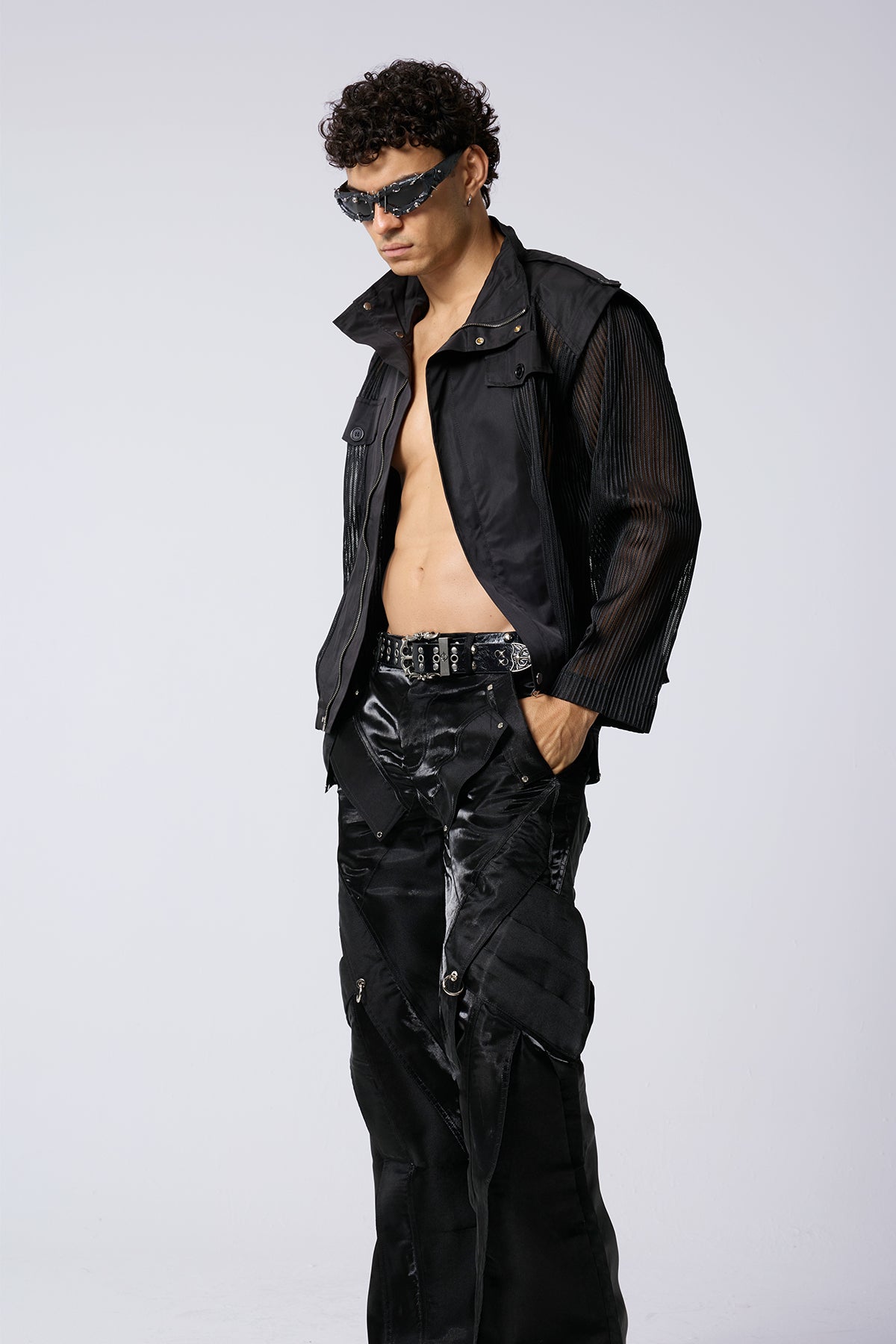 Grid Calm Splicing Jacket