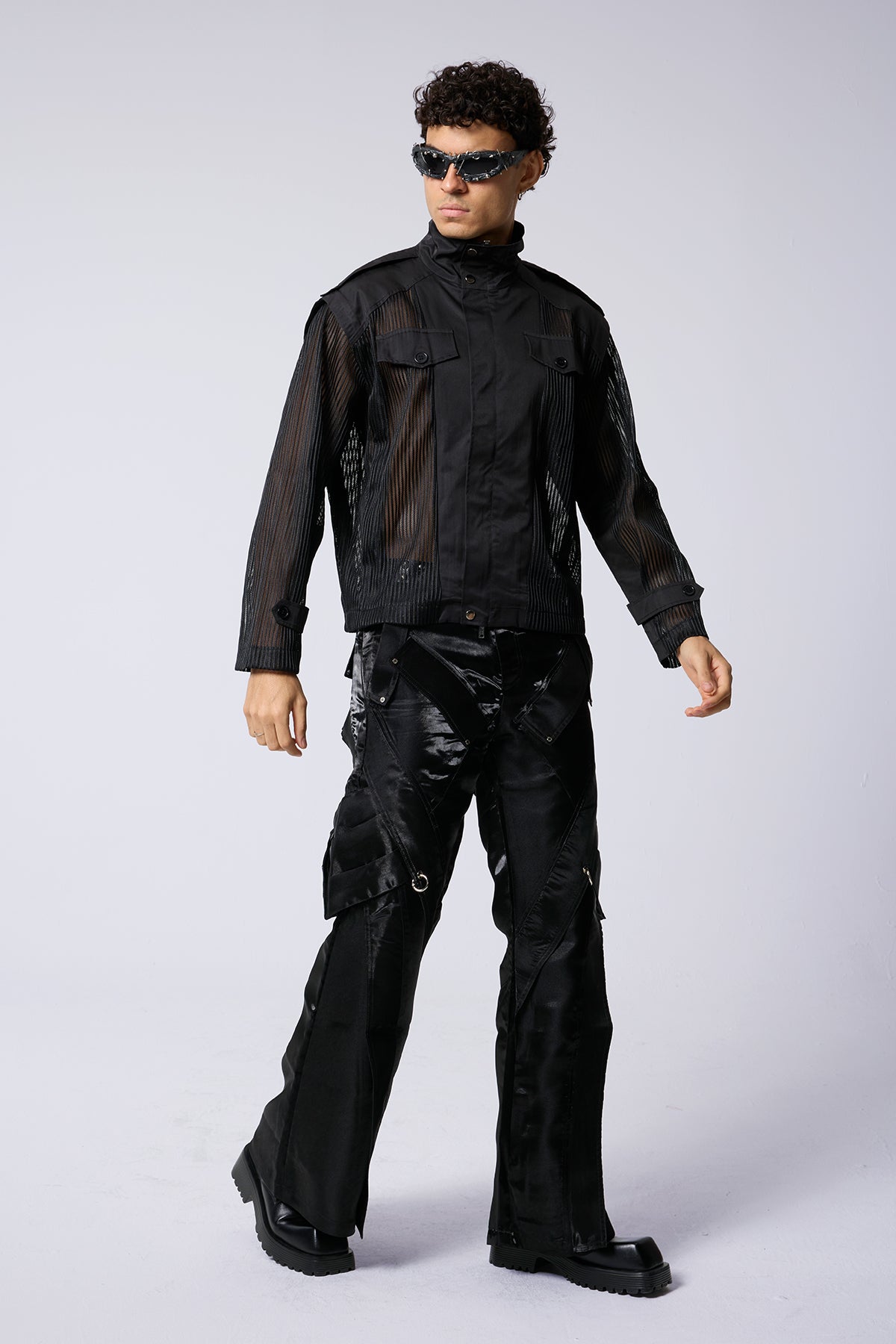 Grid Calm Splicing Jacket