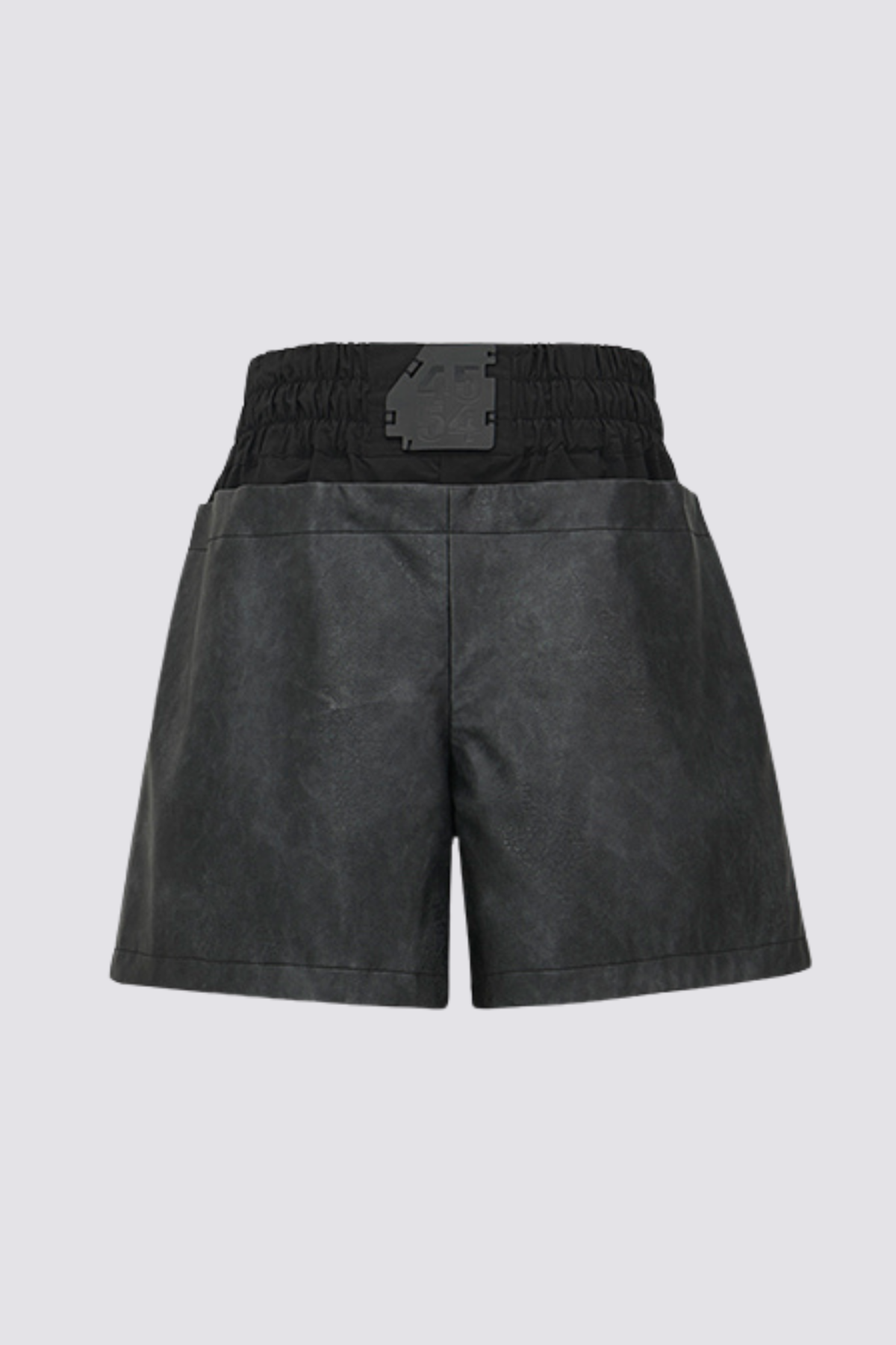 Grid Layer Leather Wide Leg Shorts