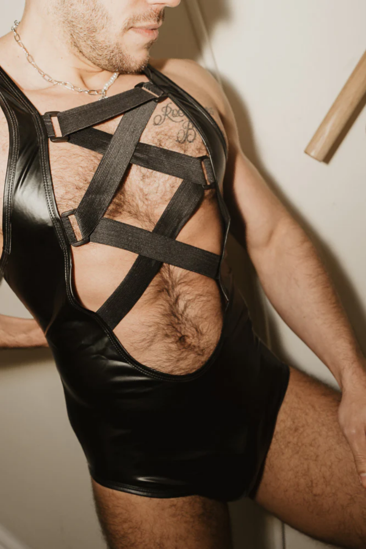 Grid Lock Short Sleeve Cutout Bodysuit