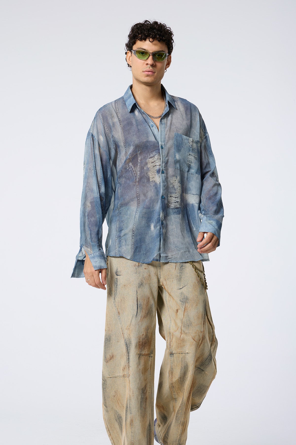 Hard Tint Denim Print Shirts