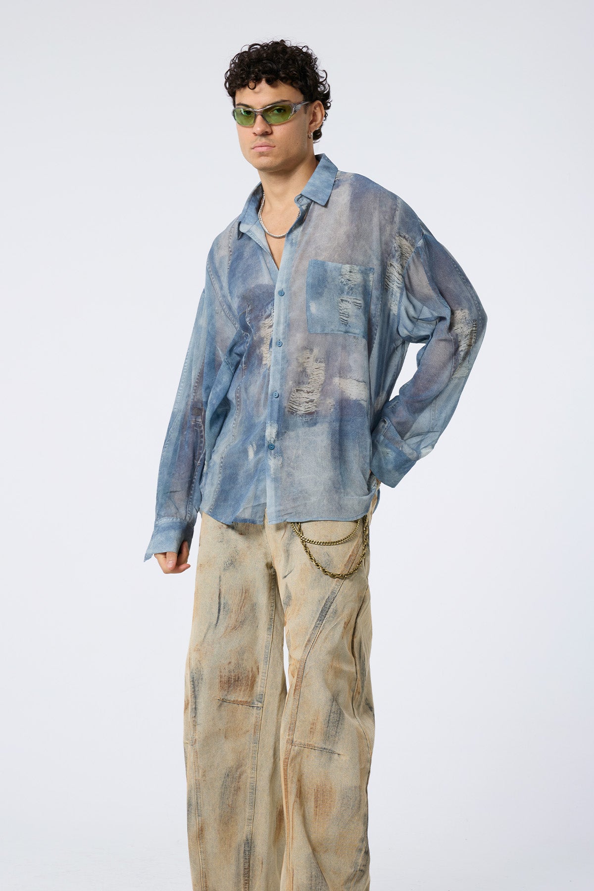 Hard Tint Denim Print Shirts