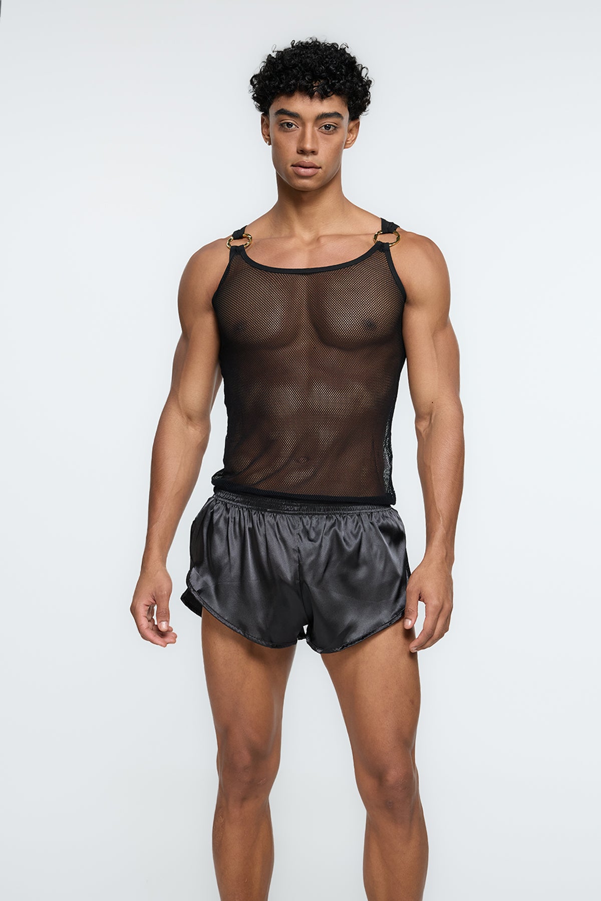 Hashed Surface Cutout Tank Top
