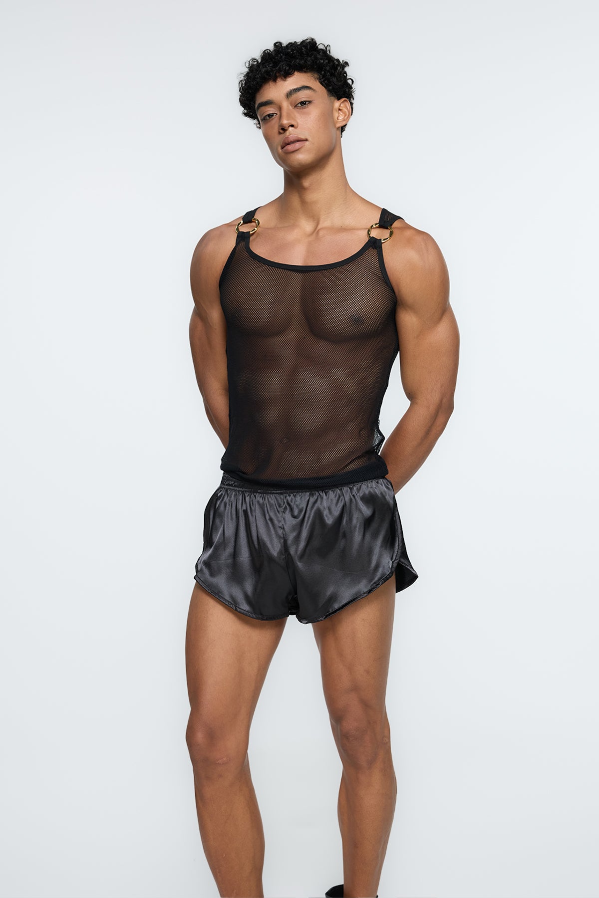 Hashed Surface Cutout Tank Top