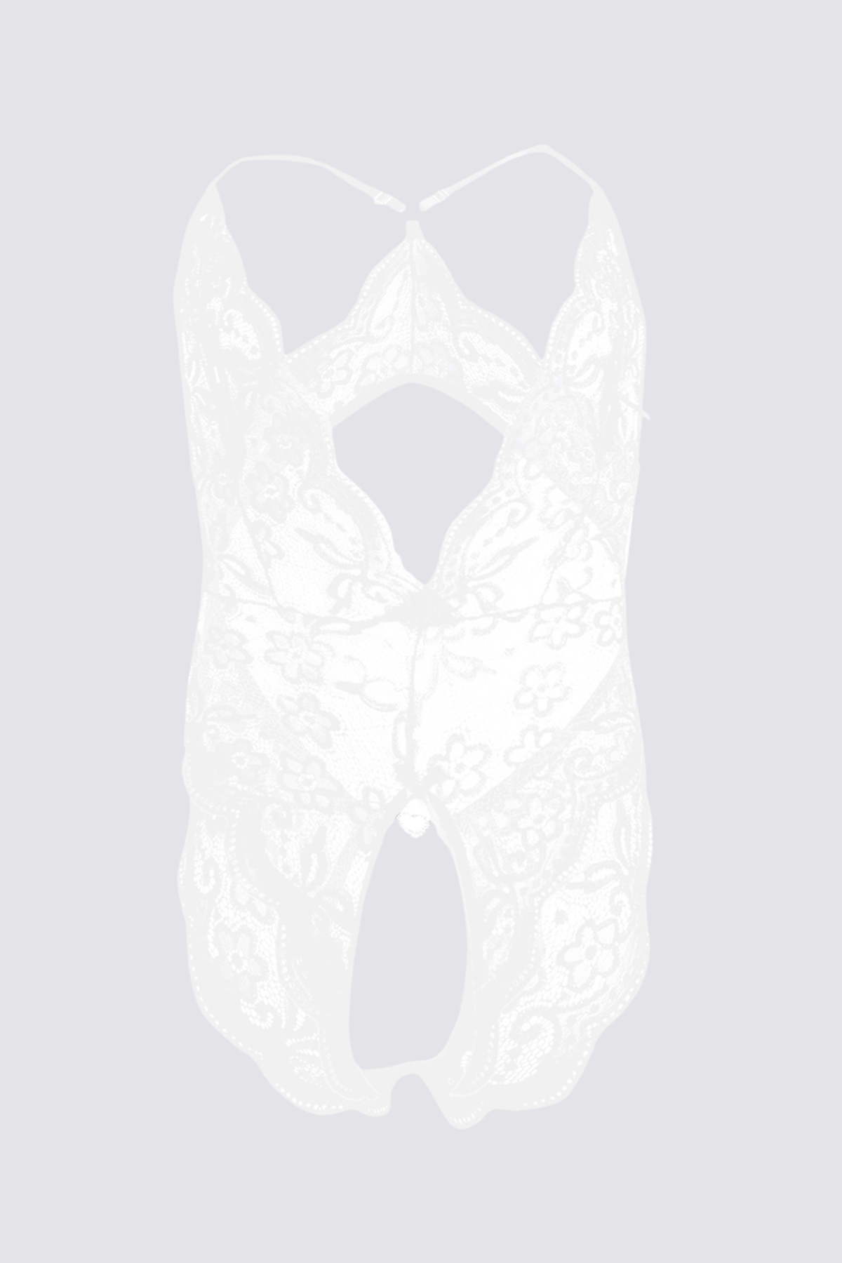 Heat Lace Cutout Bodysuit White