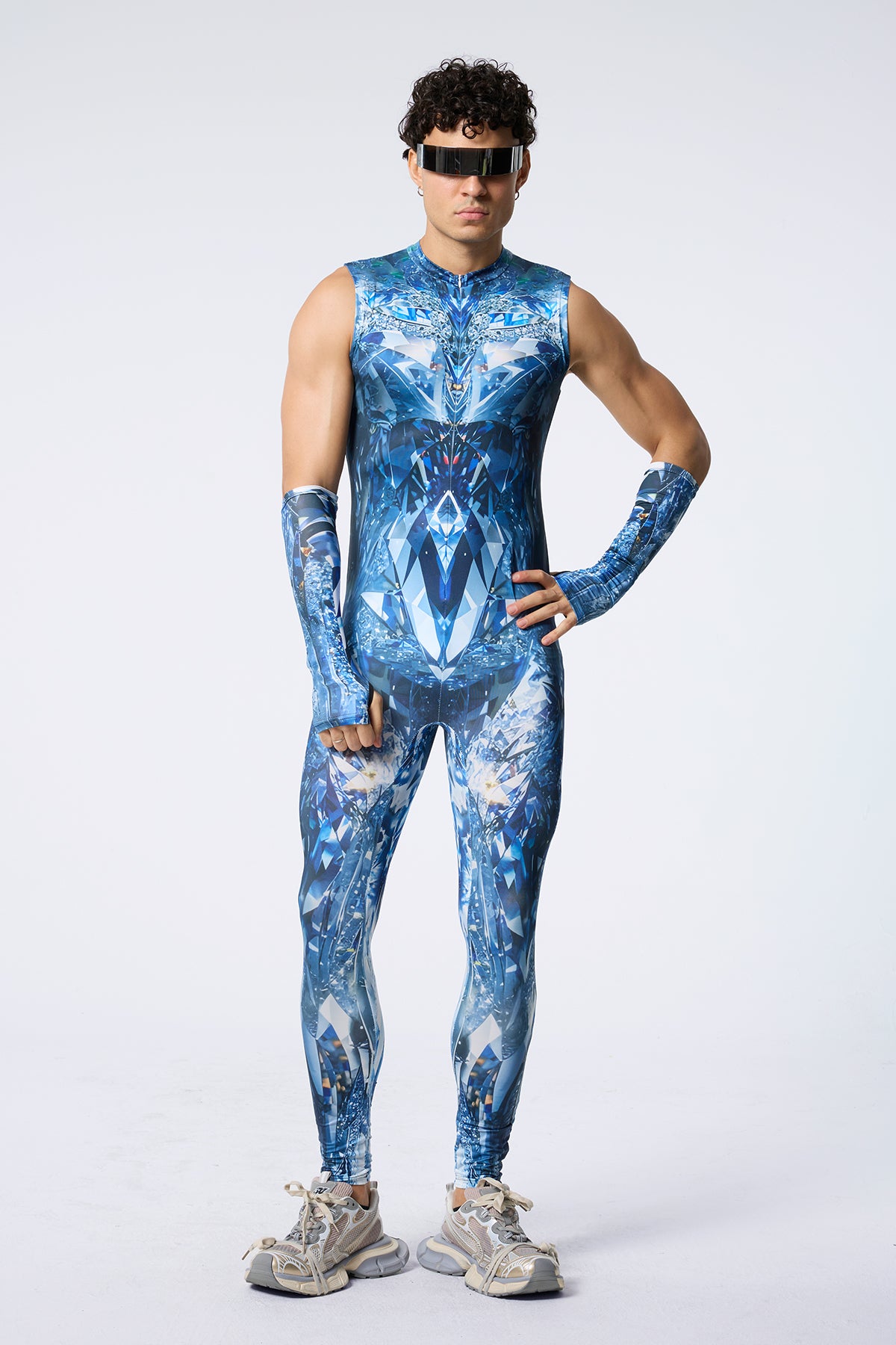 Heaven Ray Sleeveless Print Jumpsuit