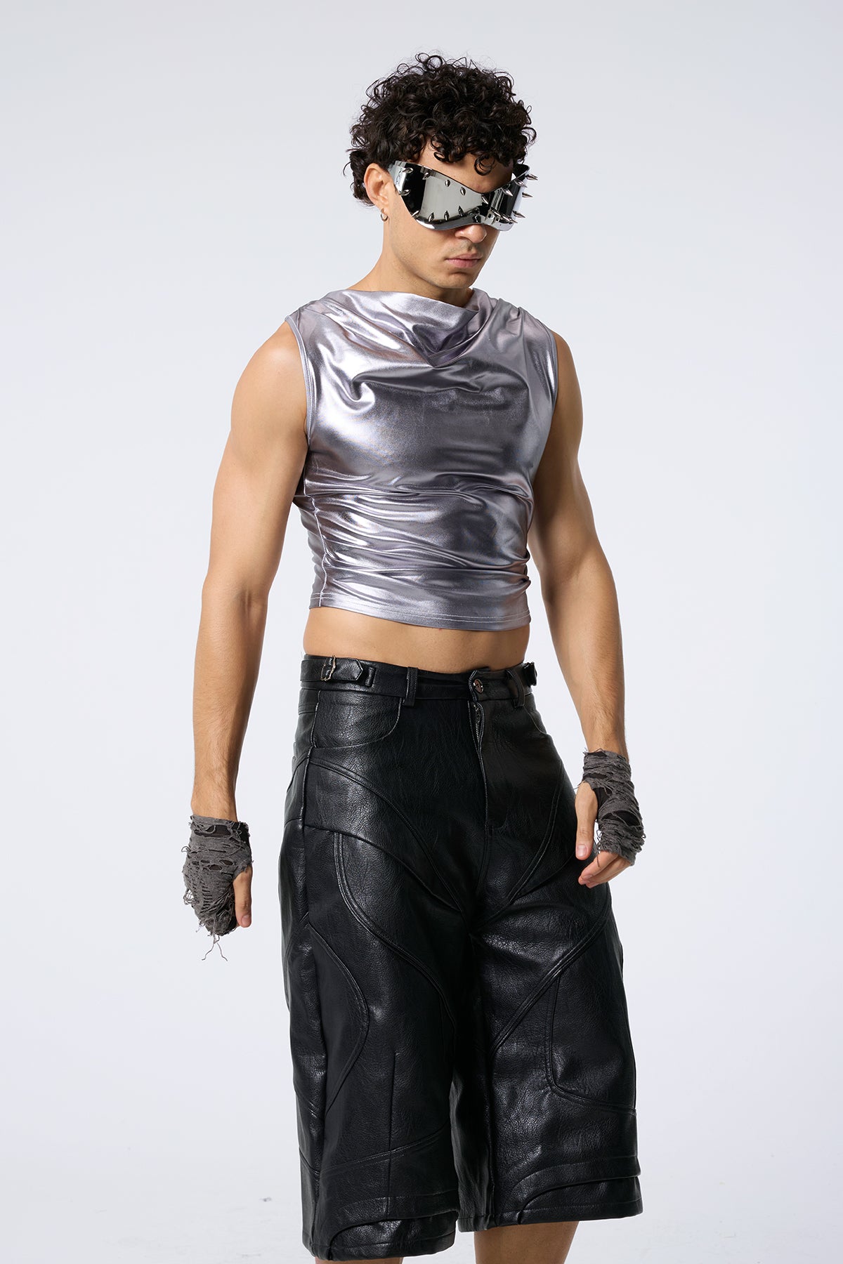 Hip Flash Sleeveless Metallic Top