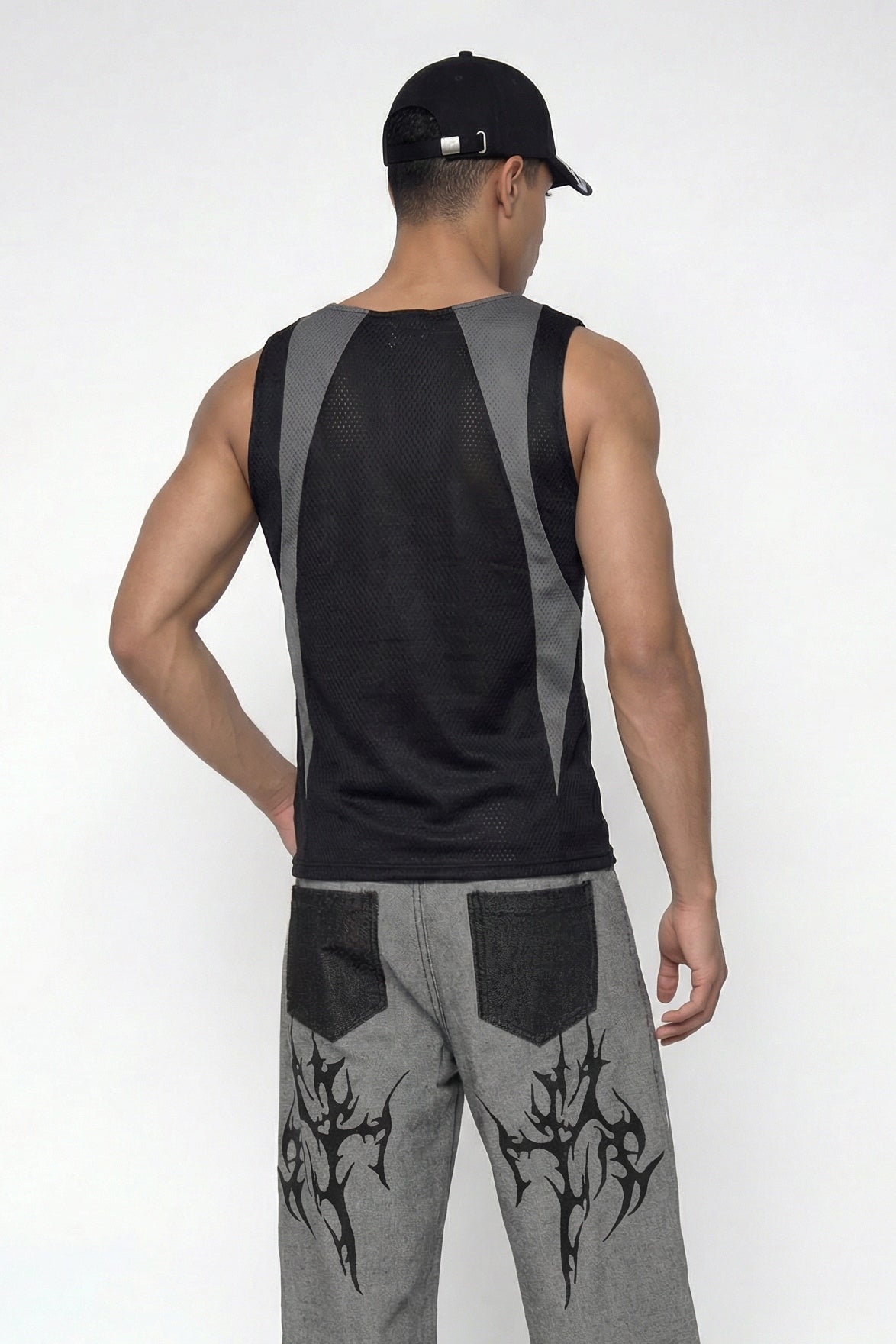 Hollow Fade Cutout Sleeveless Top Black